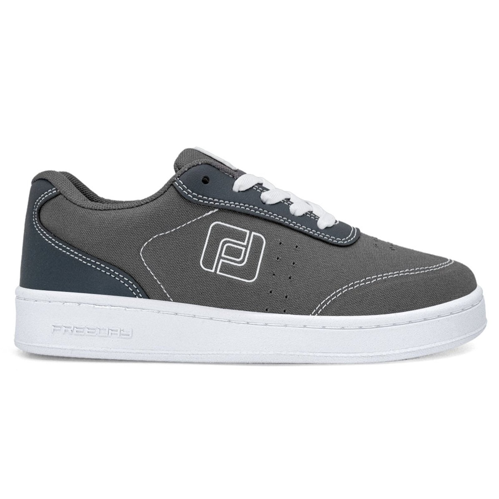 Tênis Freeday Blend Canvas Unissex | Chumbo Branco Cinza