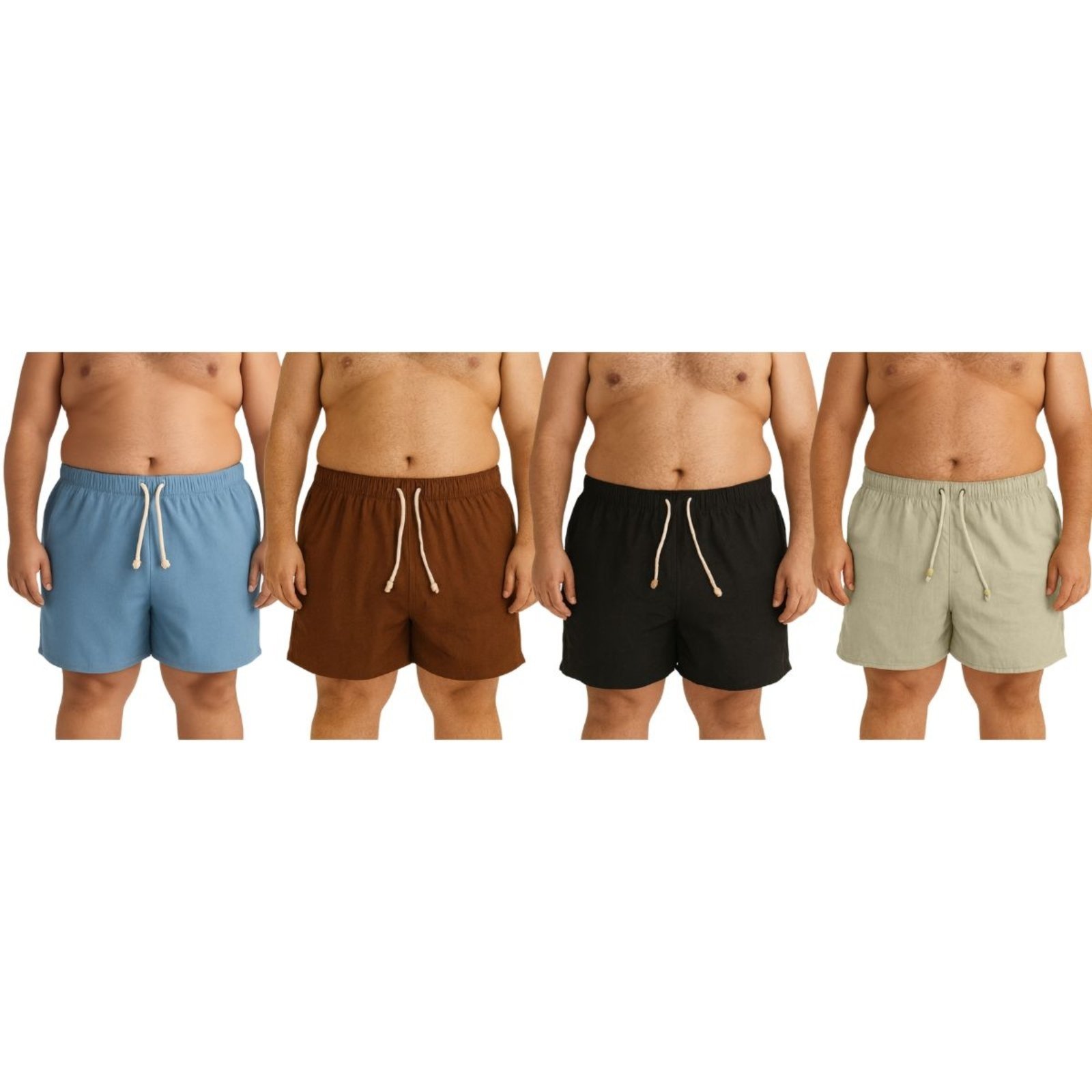 Kit 4 Shorts de Linho Premium Bermuda Masculina Moda Praia Luxo