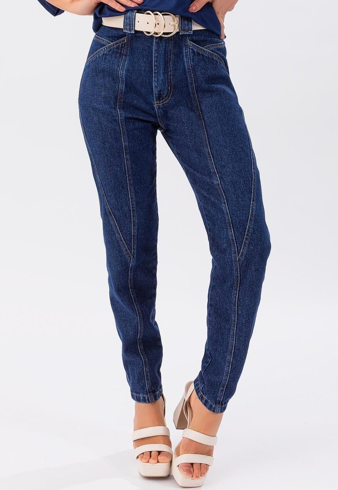 Calça Em Jeans Azul Quintess