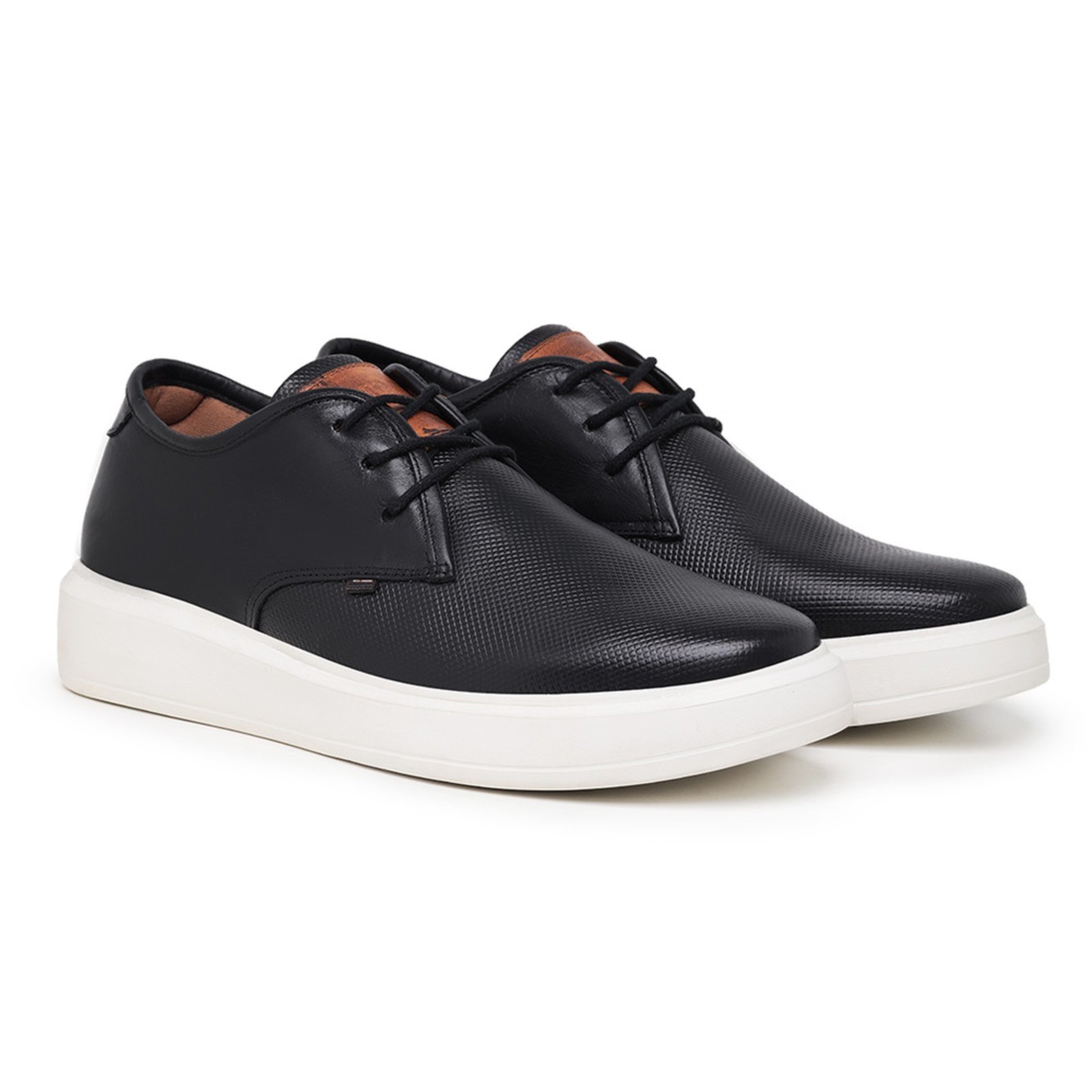 Tenis casuak masculino de couro, modelo 3501 milano preto