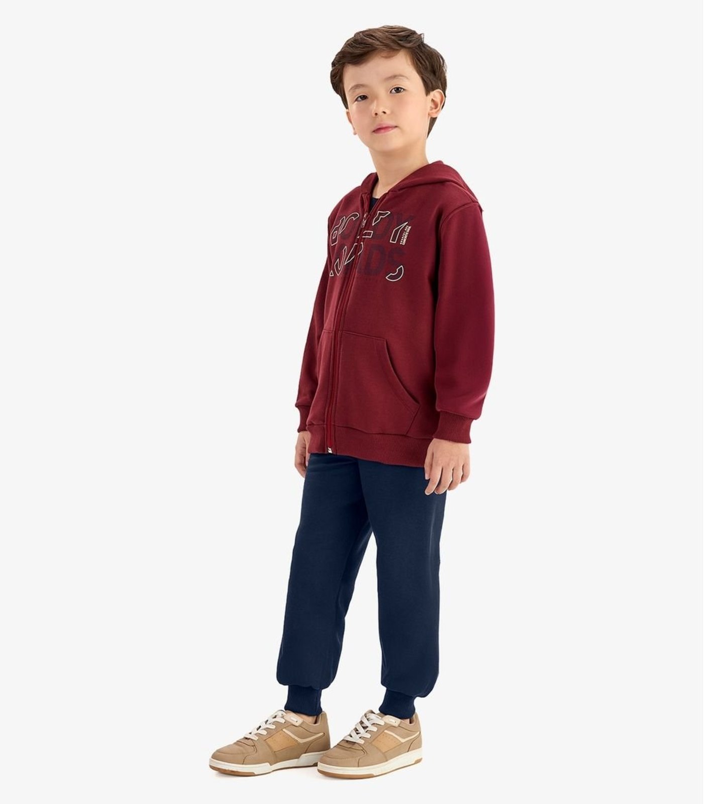 Infantil - Conjunto Jaqueta Capuz e Calça Moletom Rovi Vermelho