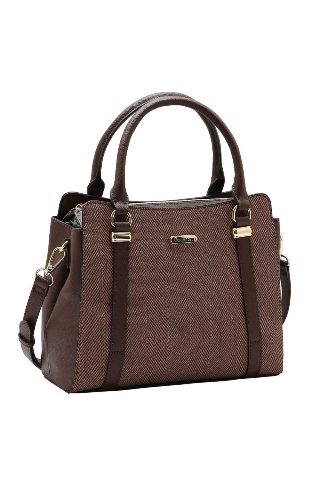 Bolsa Feminina Chenson Mão Contrastes 3485924 Café