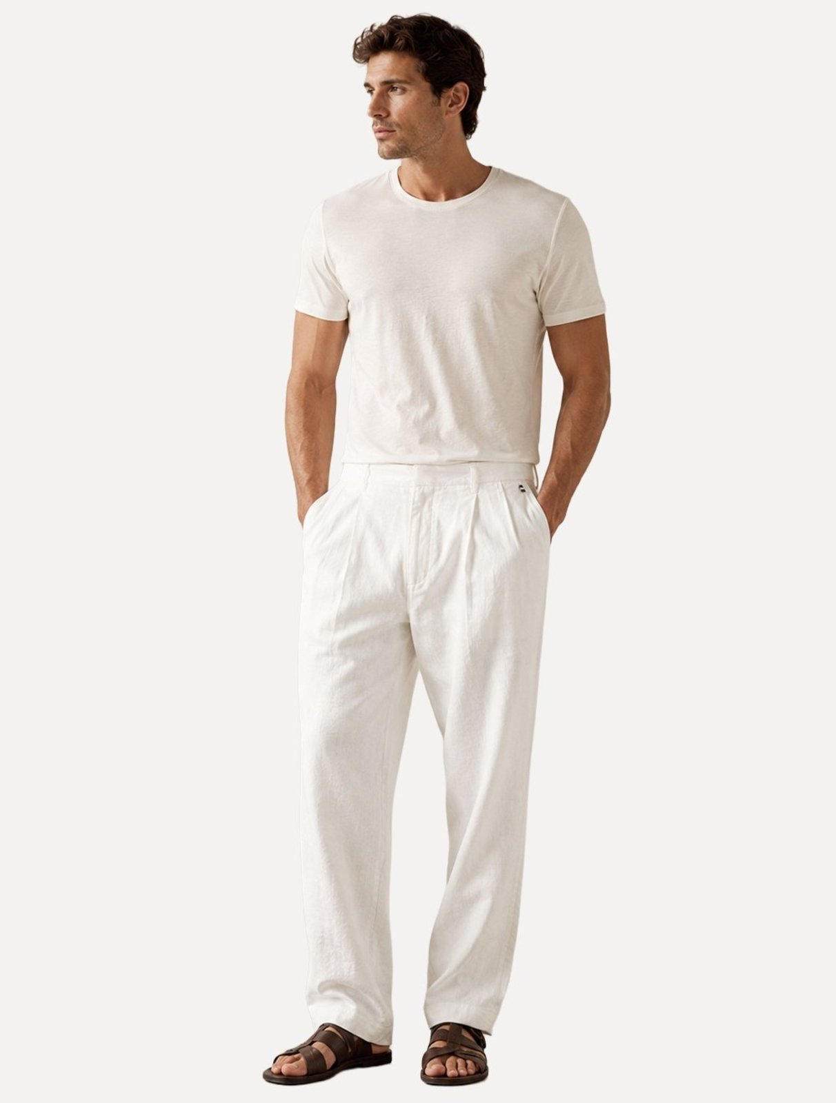 Calça Reserva Masculina Linho Casual Relax Branco