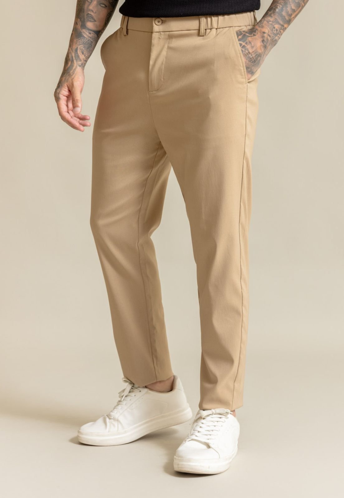 Calça Alfaiataria Masculina Social Slim Color Dialogo Mocha