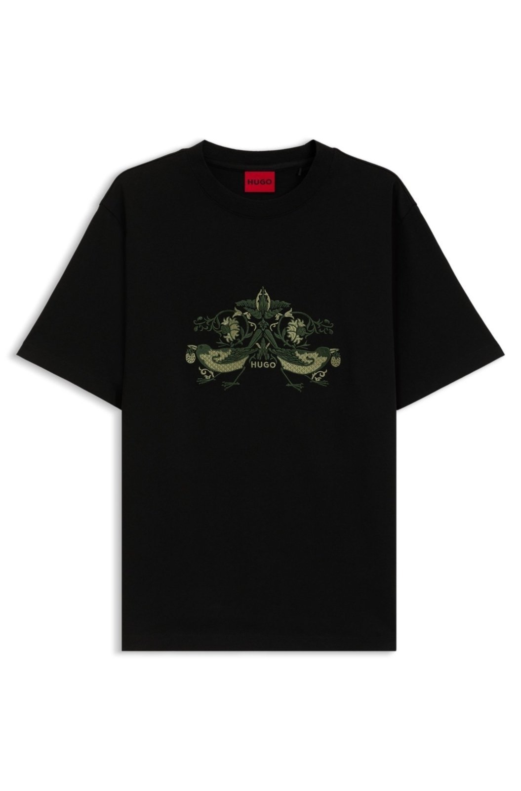 Camiseta De Algodão-Jersey Com Arte Bordada