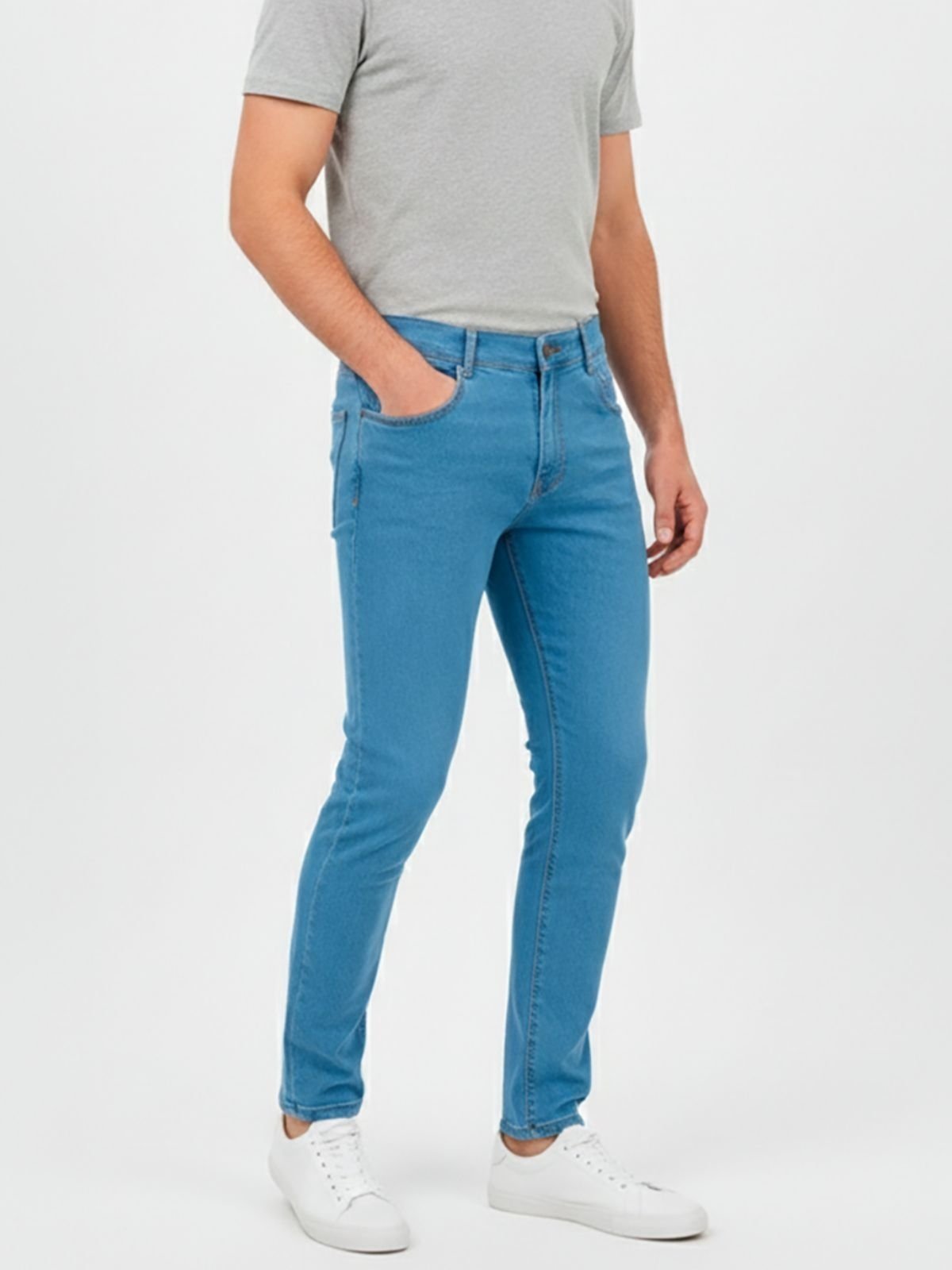 Calça Jeans Skinny Masculina Yellow Confortável Casual Azul Lavagem Moderna Moda Casual Dia a Dia