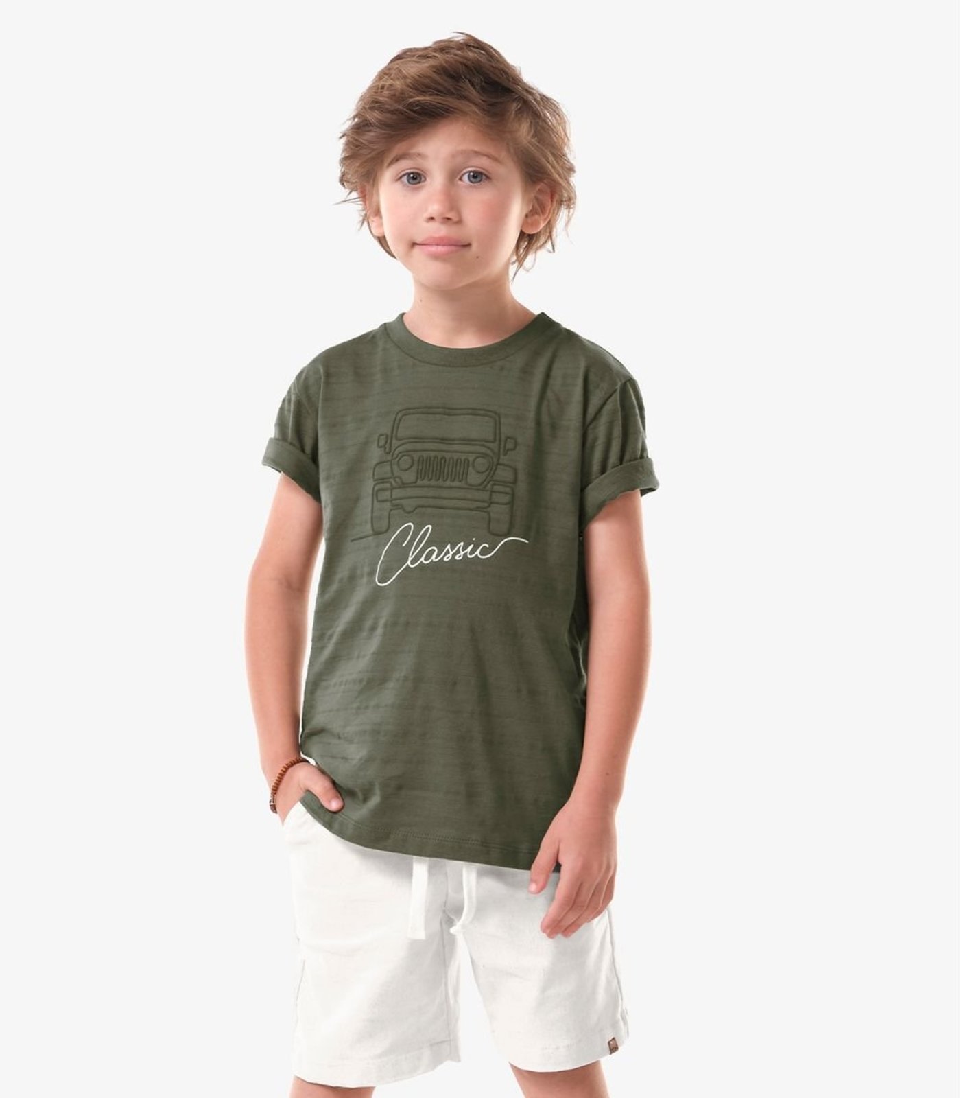 Infantil - Camiseta Menino Meia Malha Trick Nick Verde