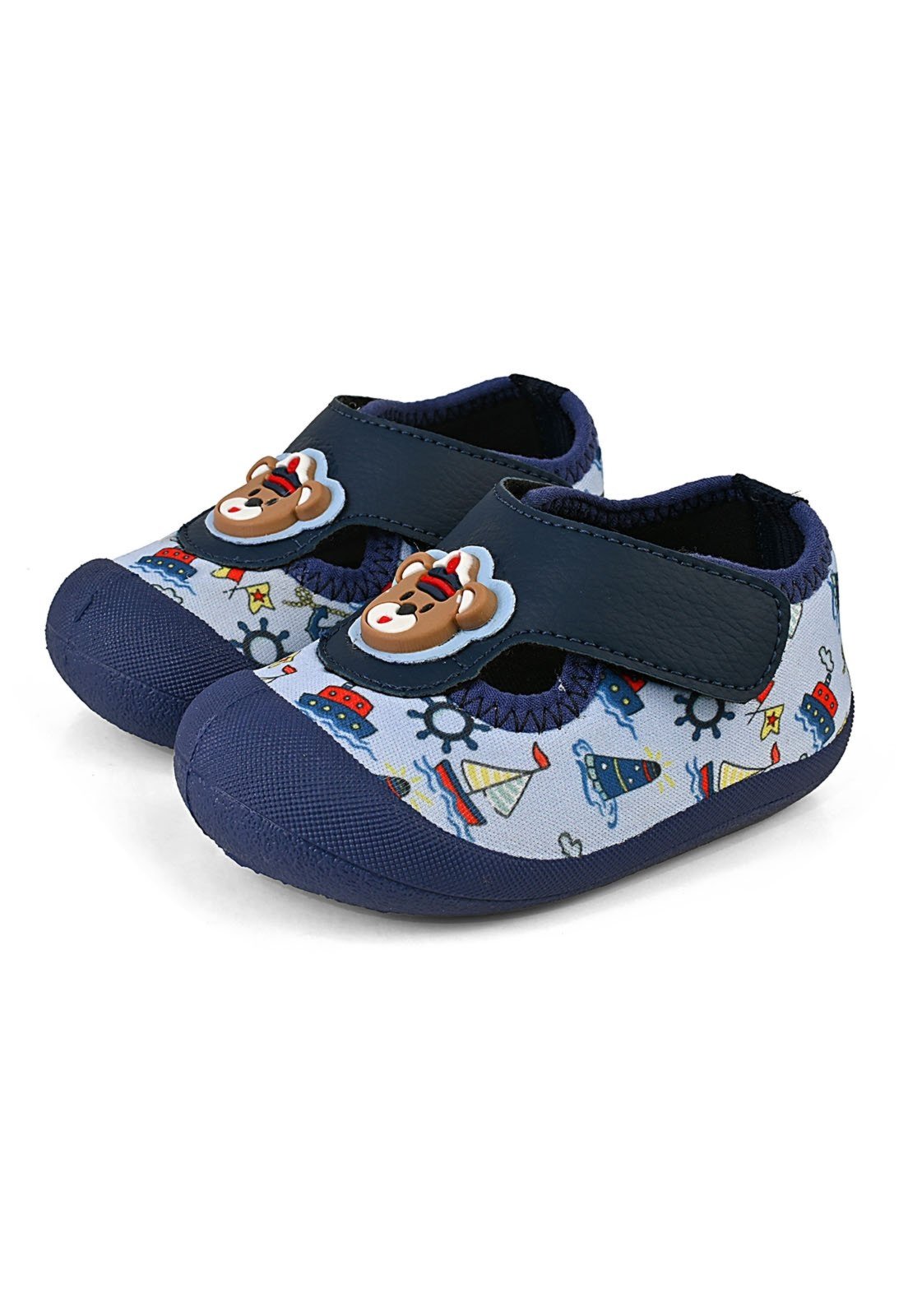 Vista 2 Infantil - Sapameia Antiderrapante Menino Marinho Marinheiro Enfeite Mzkid azul Mzkid azul