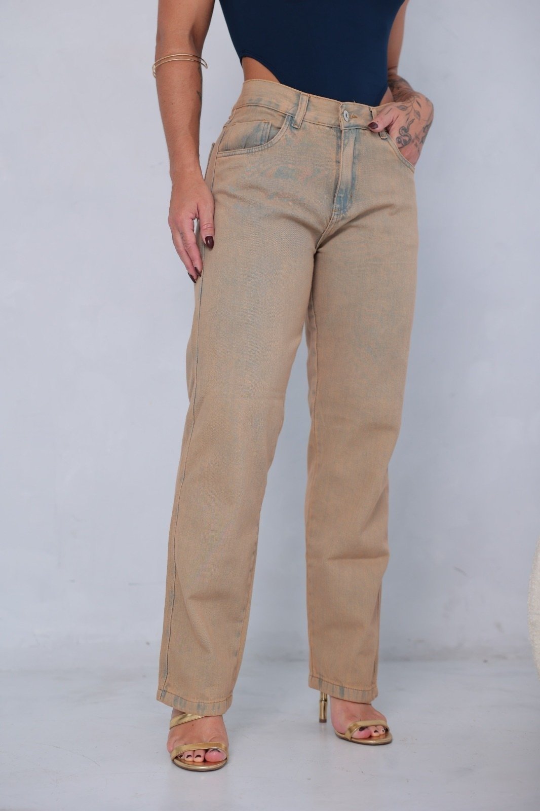 Calça Feminina Alleppo Jeans Dirty Wash