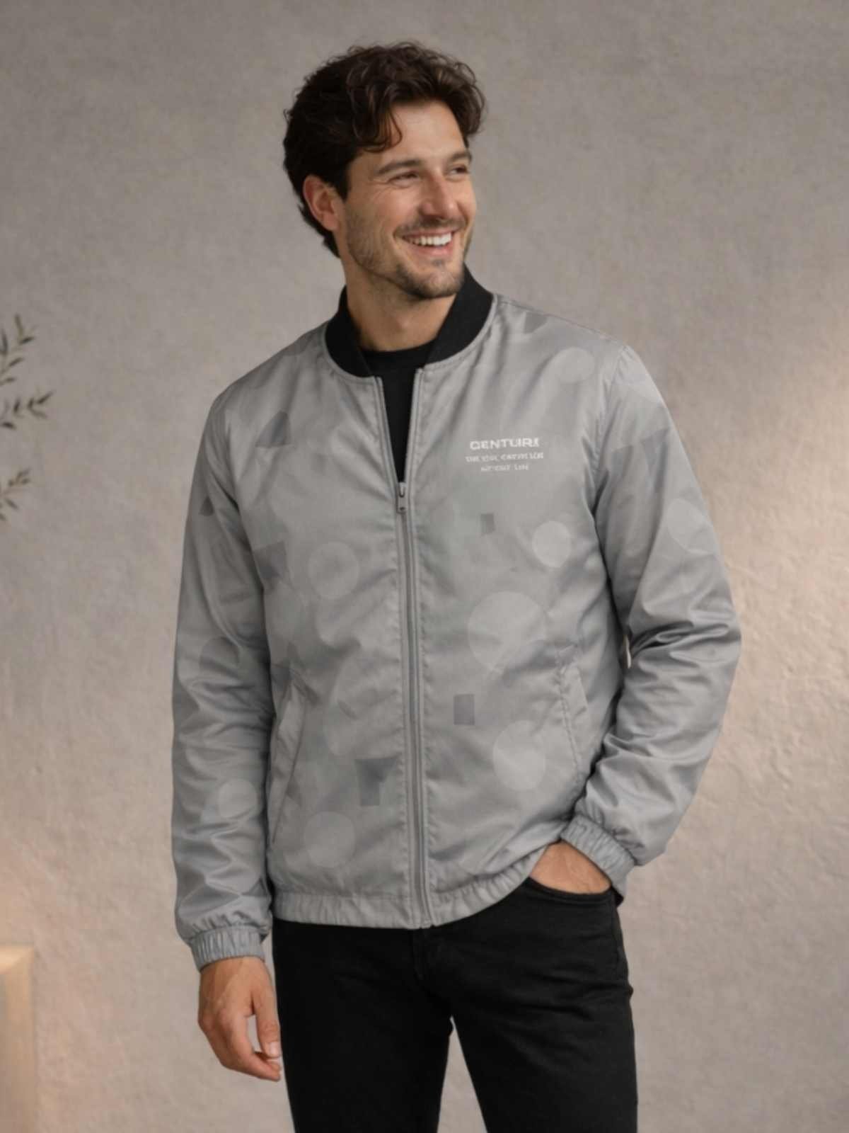 Jaqueta Masculina Forrada Moda Gringa Conforto Estilo Moda Outono Inverno Cor Clara Versátil