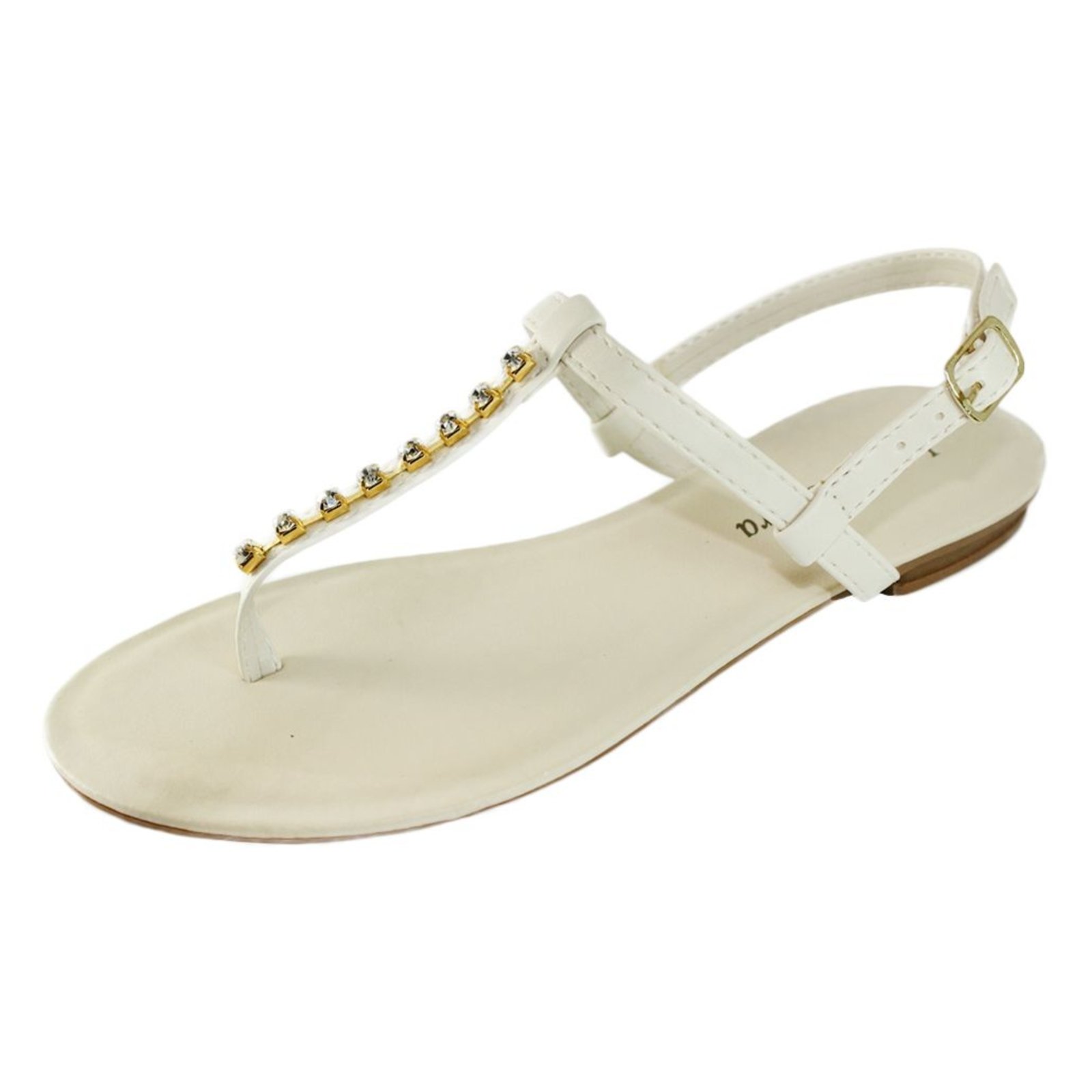 Rasteira Luiza Sobreira Off White Strass Mod. 2044