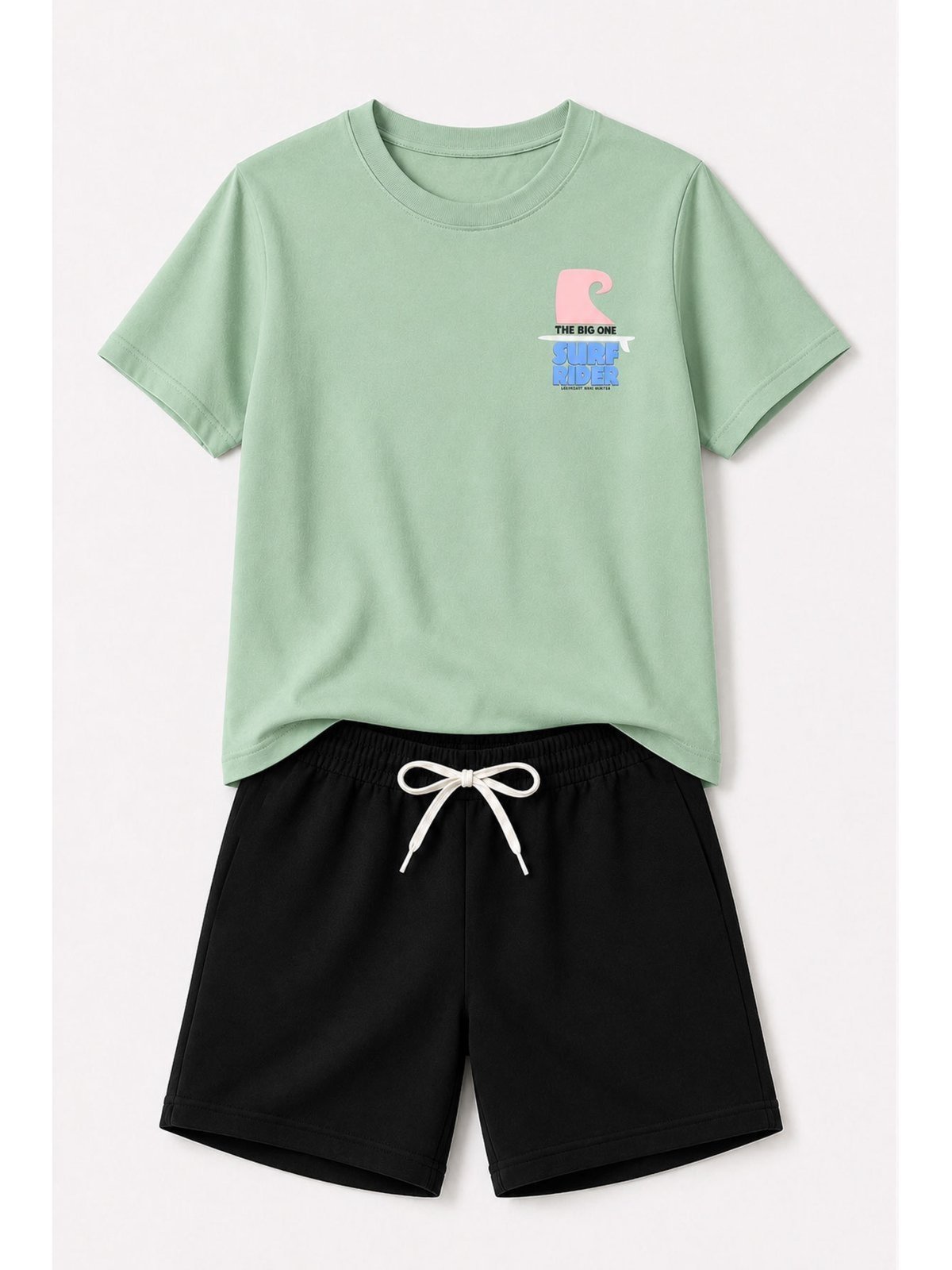 Infantil - Conjunto Masculina Algodão Surf Rider Verde Menta