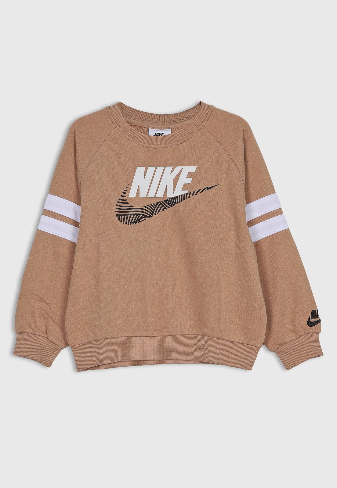 Infantil - Blusa de Moletom Nike Listras Caramelo