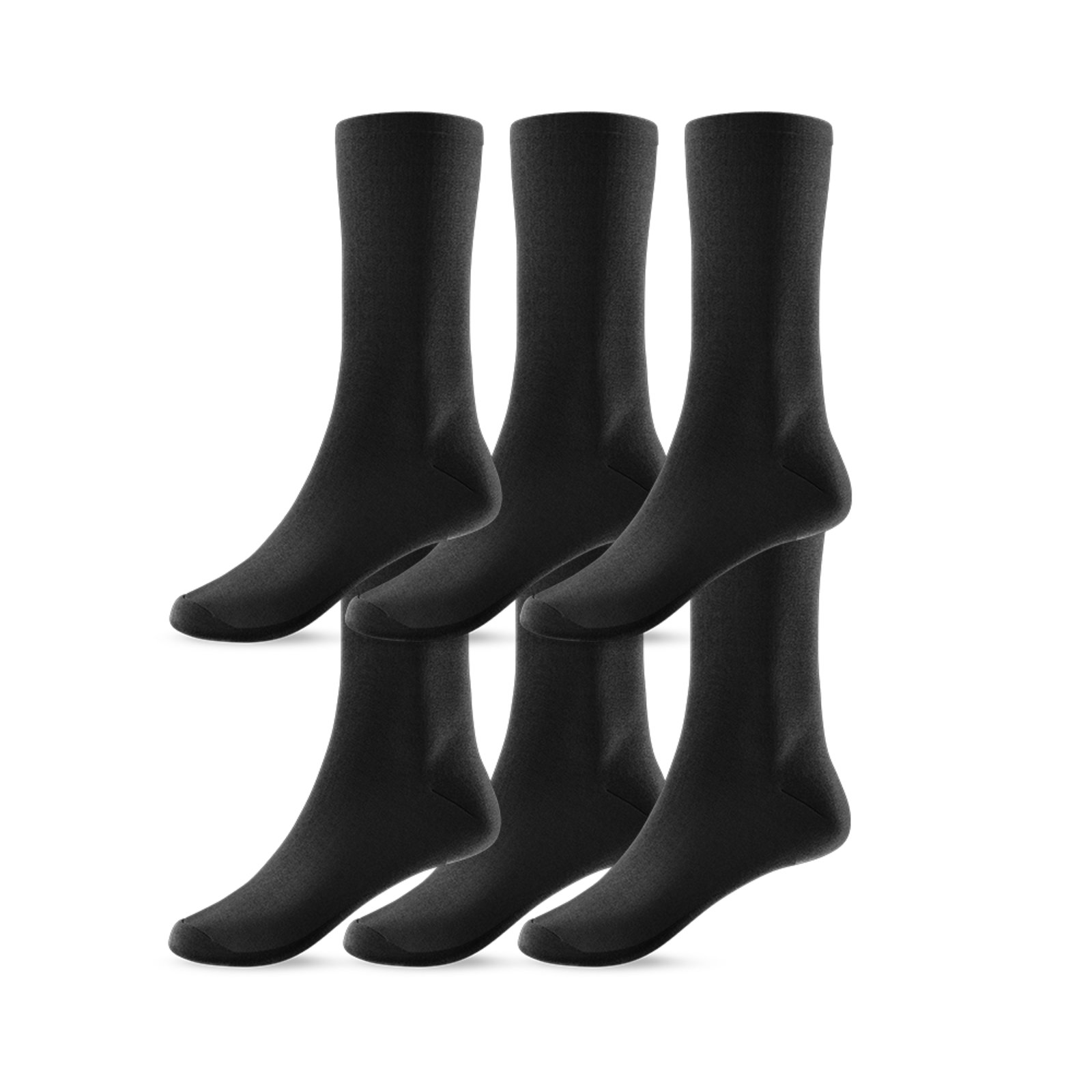 Kit 6 Pares de Meias Cano Alto Unissex Preta