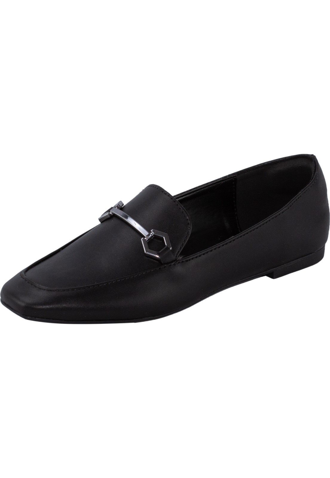 Sapato Feminino Mocassim Lumiss Slide Flat Preto