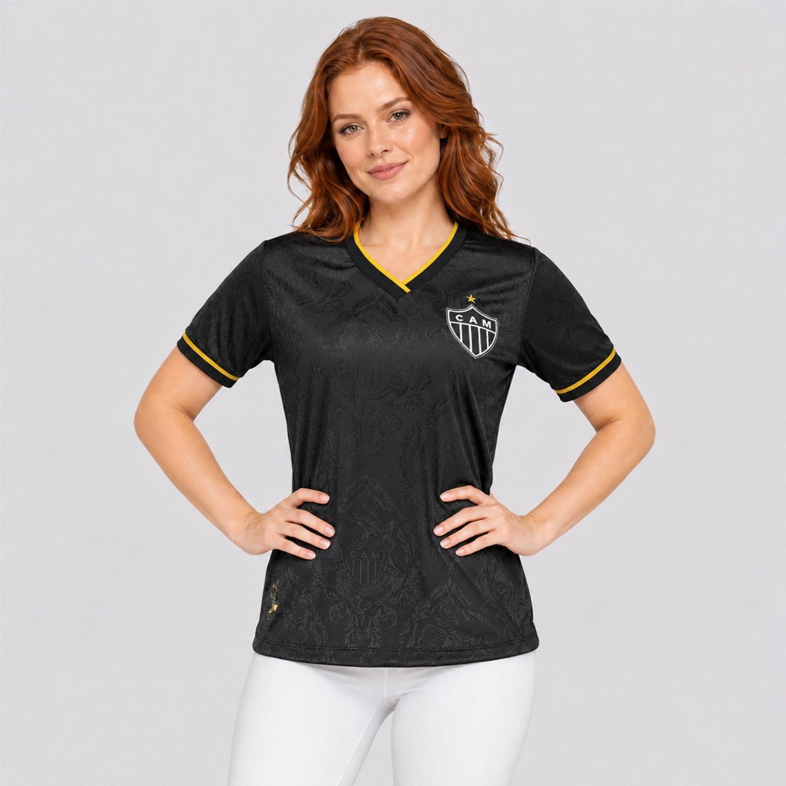 Camisa Atlético Mineiro Retrô 2013 CAM Feminina Preta
