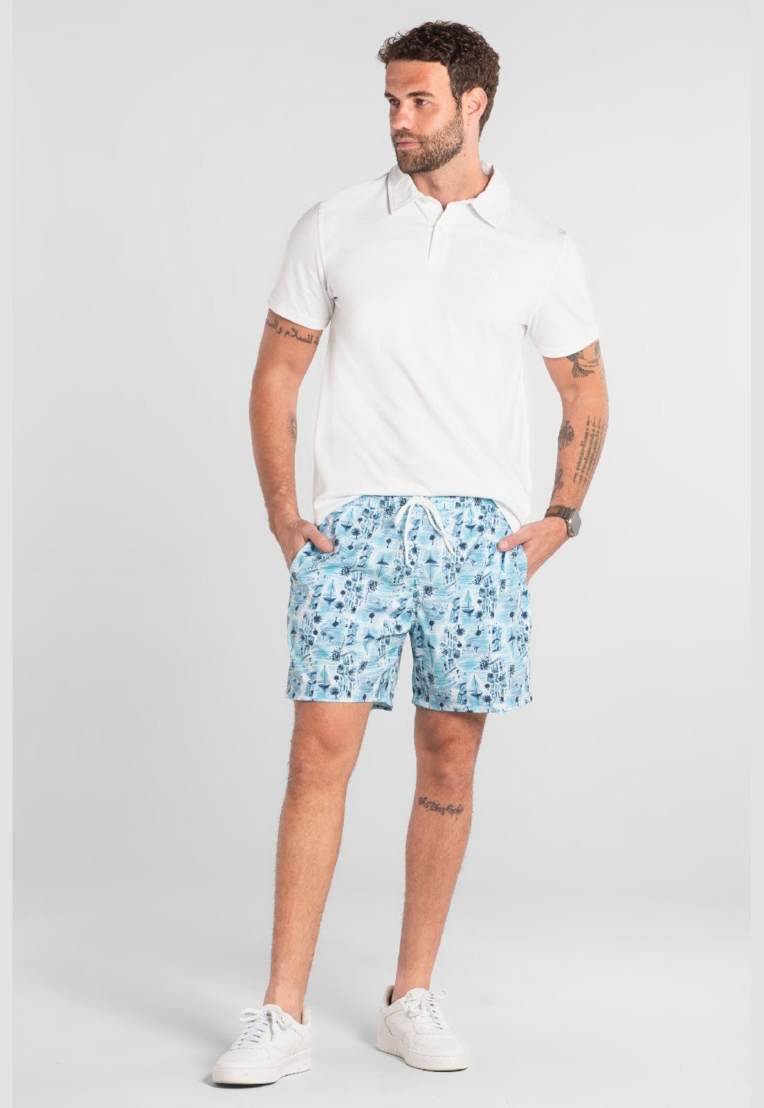 Shorts Masculino Microfibra The Philippines Branco