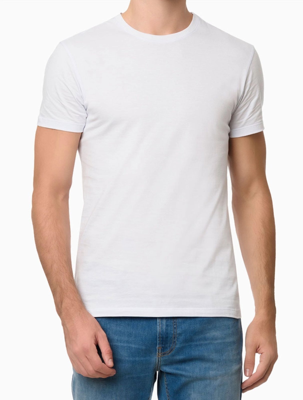 Camiseta Masculina de Algodão Essentials Minimalista Calvin Klein Jeans - Branco Calvin Klein Jeans