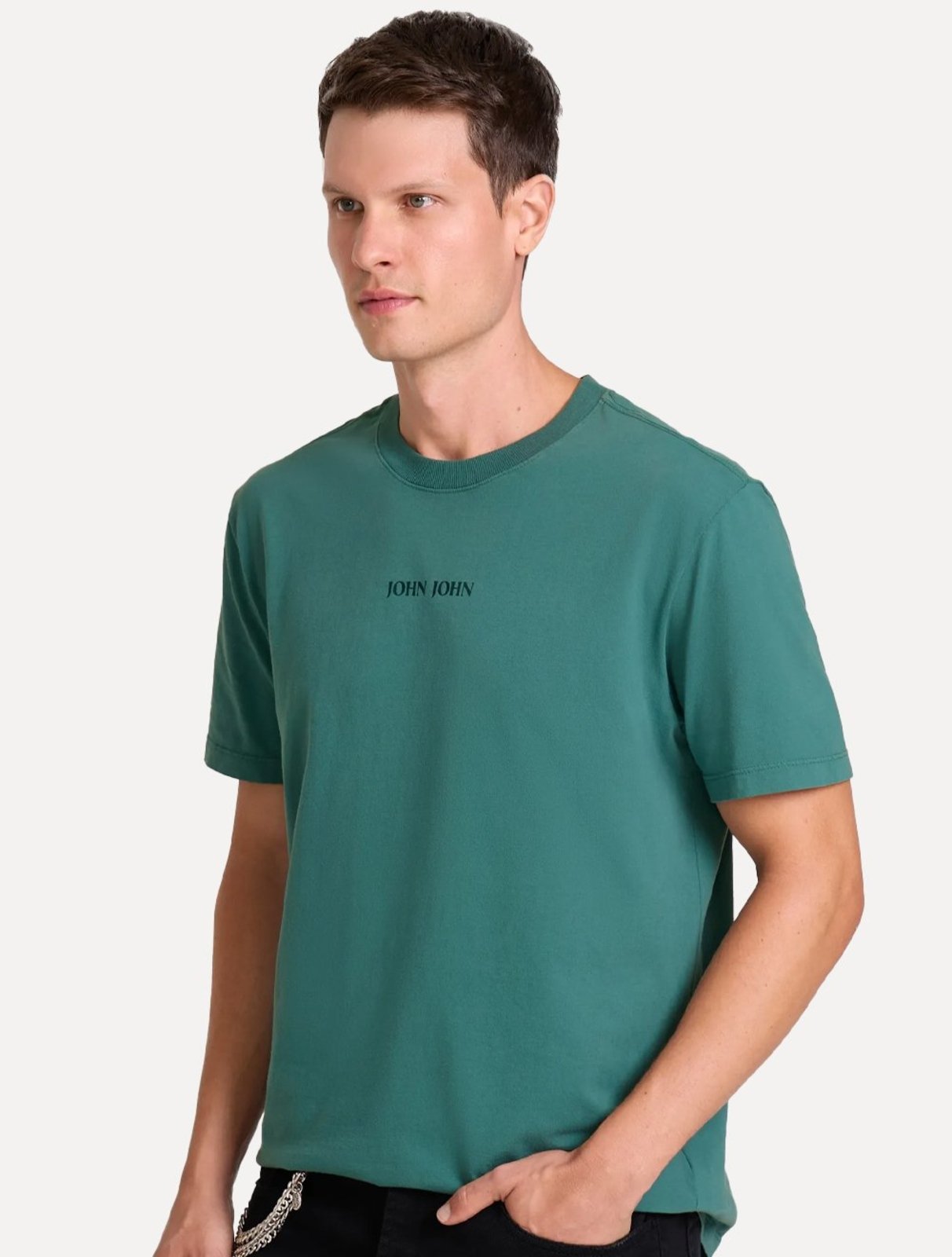 Camiseta John John Masculina Regular Clean Verde Escuro