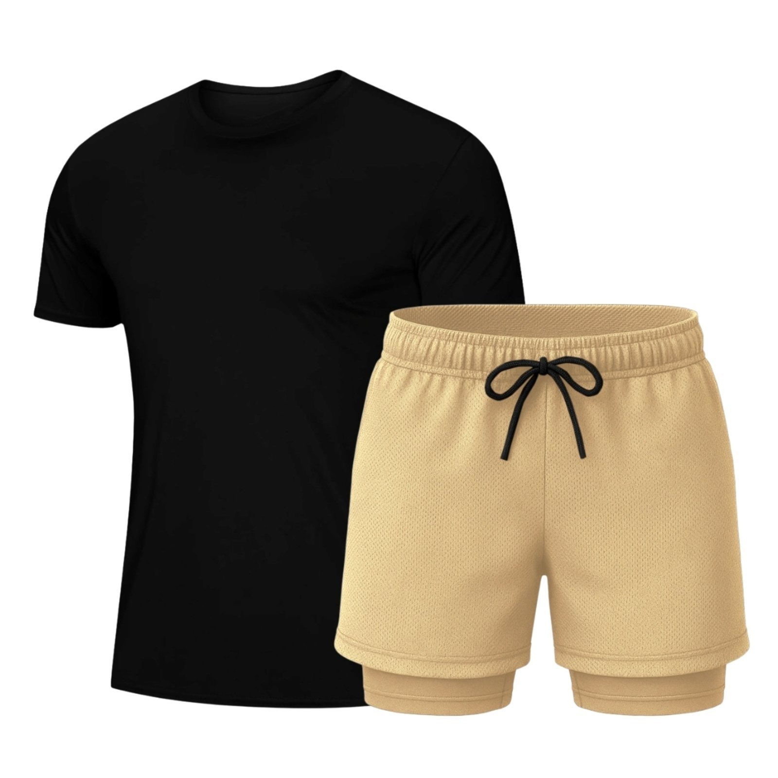 Conjunto Masculino Camiseta Dryfit e Short Térmico Liso