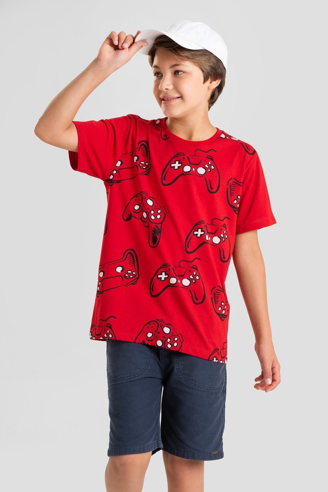 Infantil - Camiseta Meia Malha Juvenil Masculina Game World