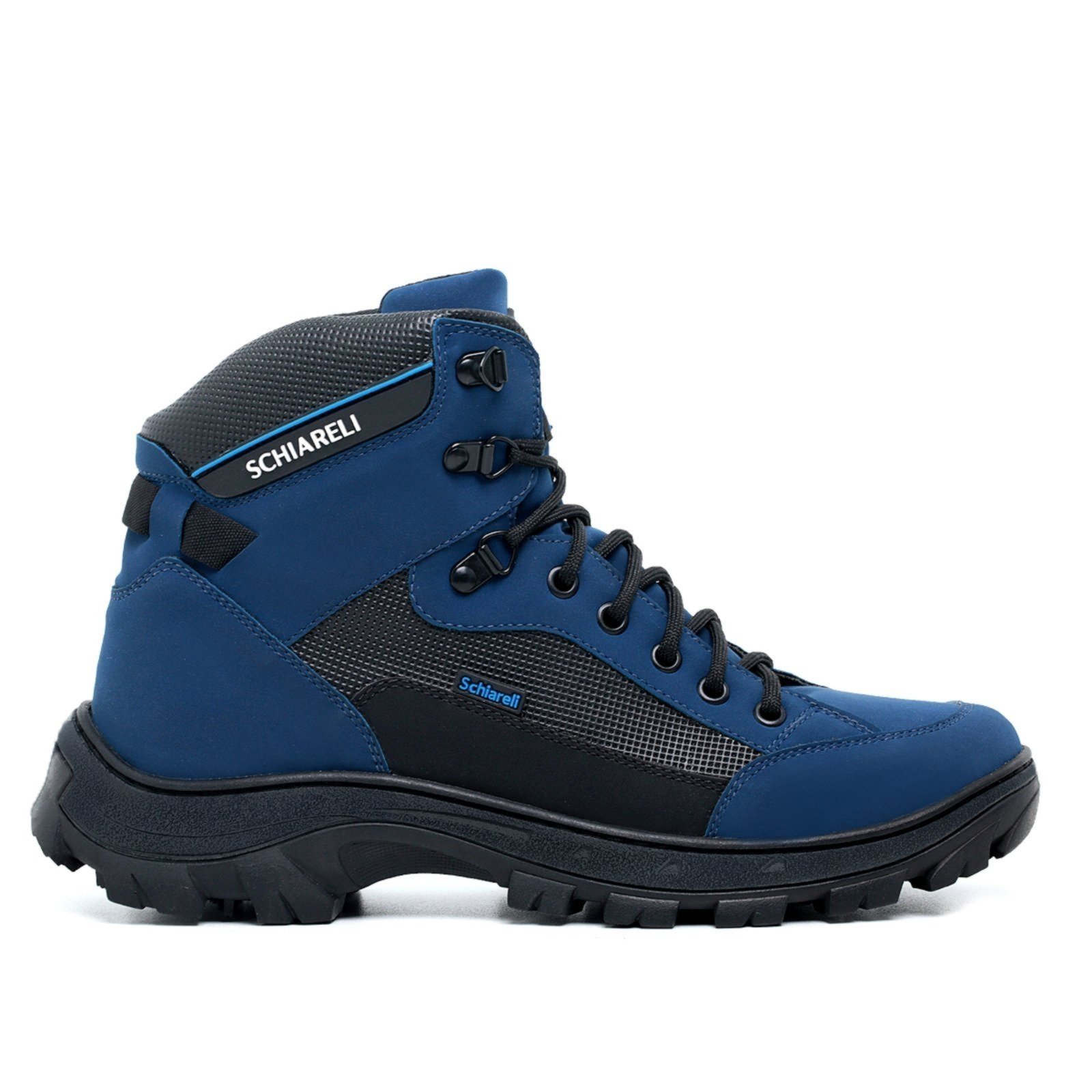 Coturno Tratorado Masculino Bota Cano Curto Adventure Trilha Reforçada 2190 Azul Royal