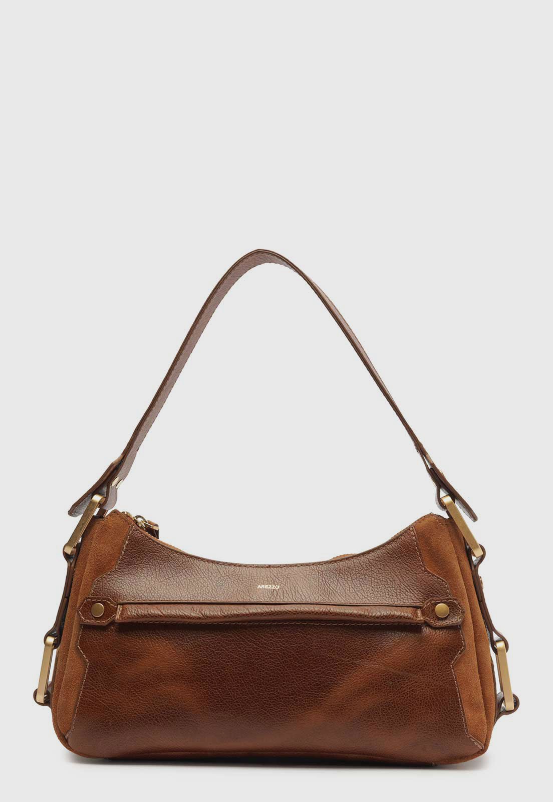 Bolsa Tiracolo Arezzo Aged Leather Marrom