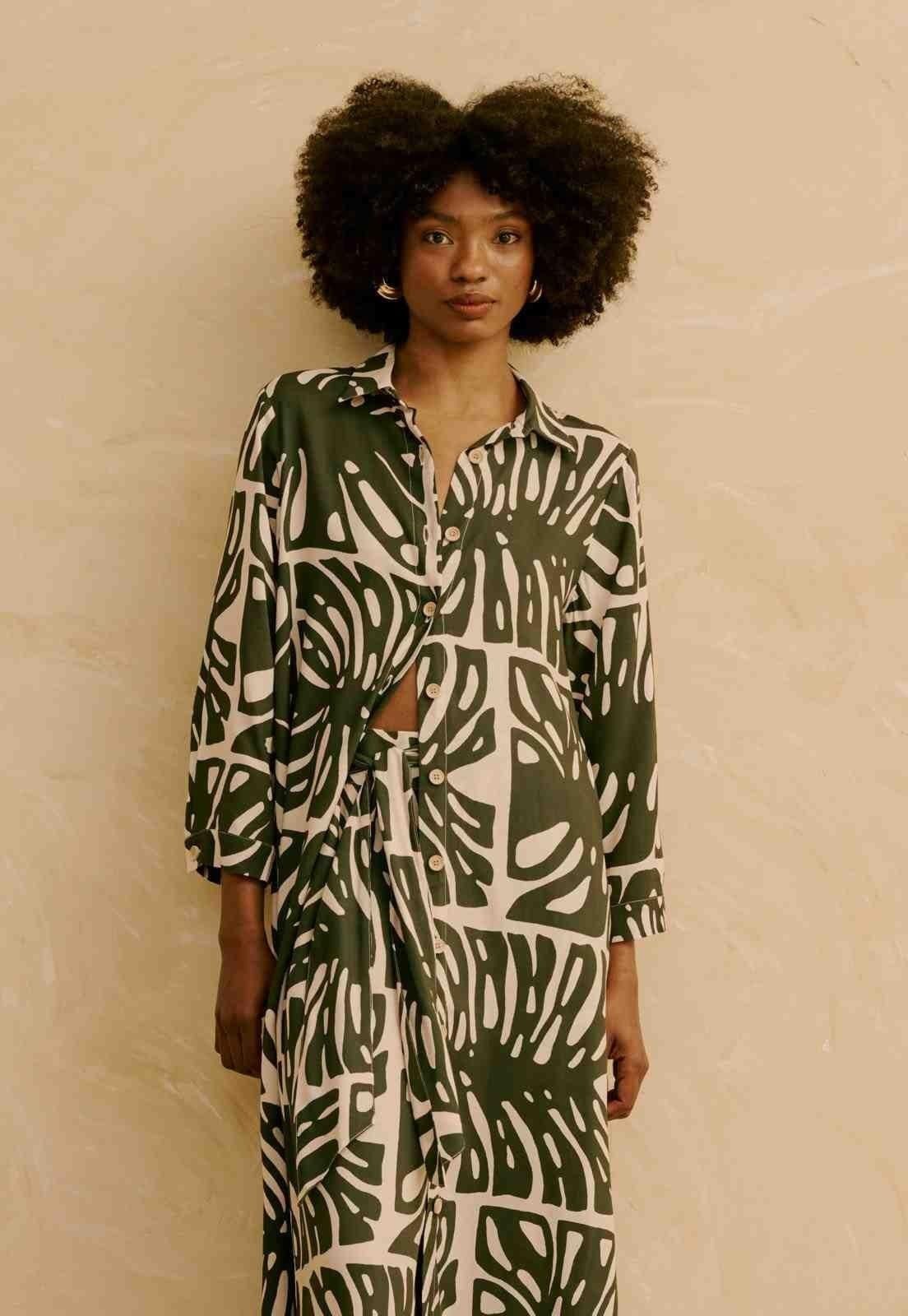Chemise Estampada Totora Verde