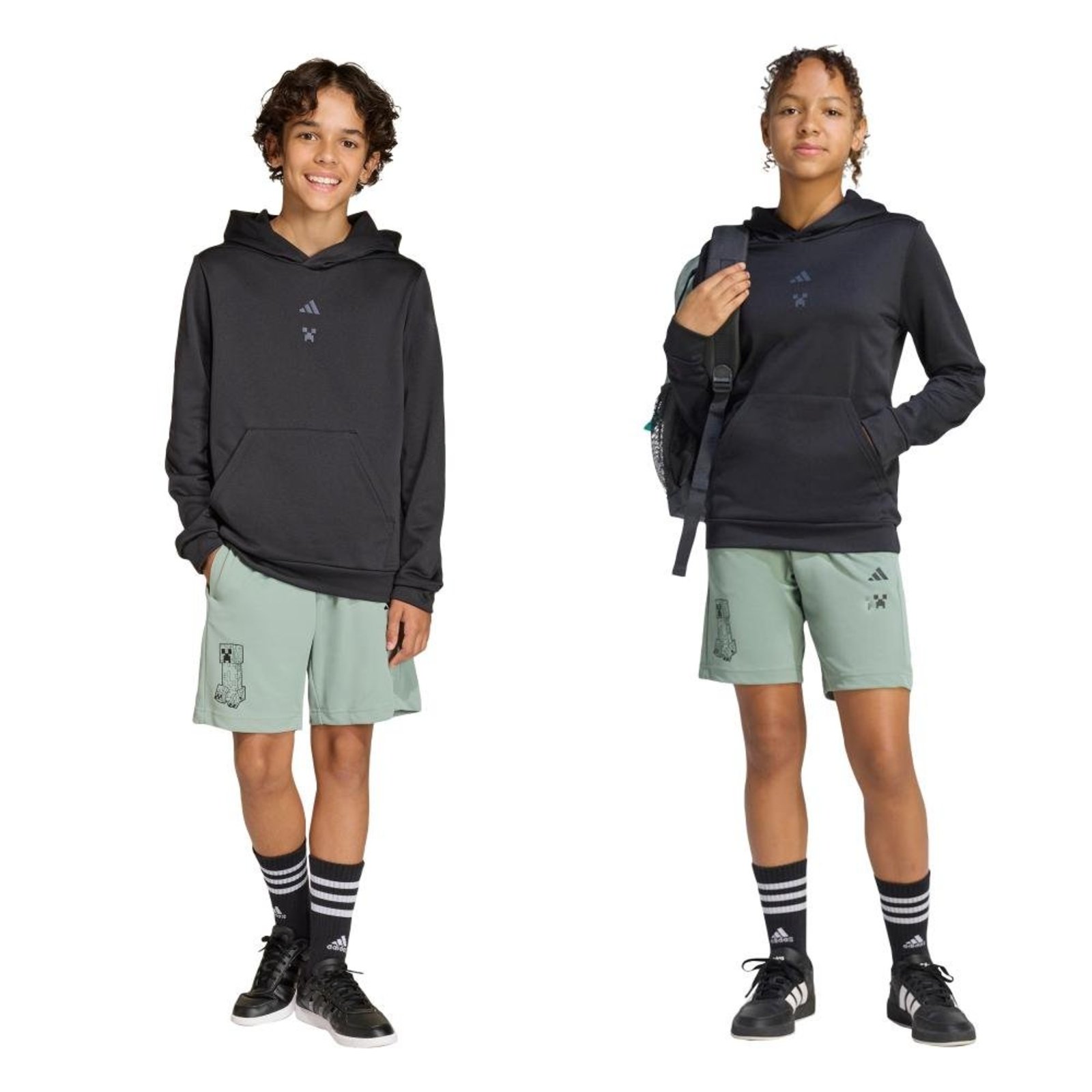 Infantil - Shorts Treino Adidas Minecraft Adidas Sportswear Preto - Miniatura 2