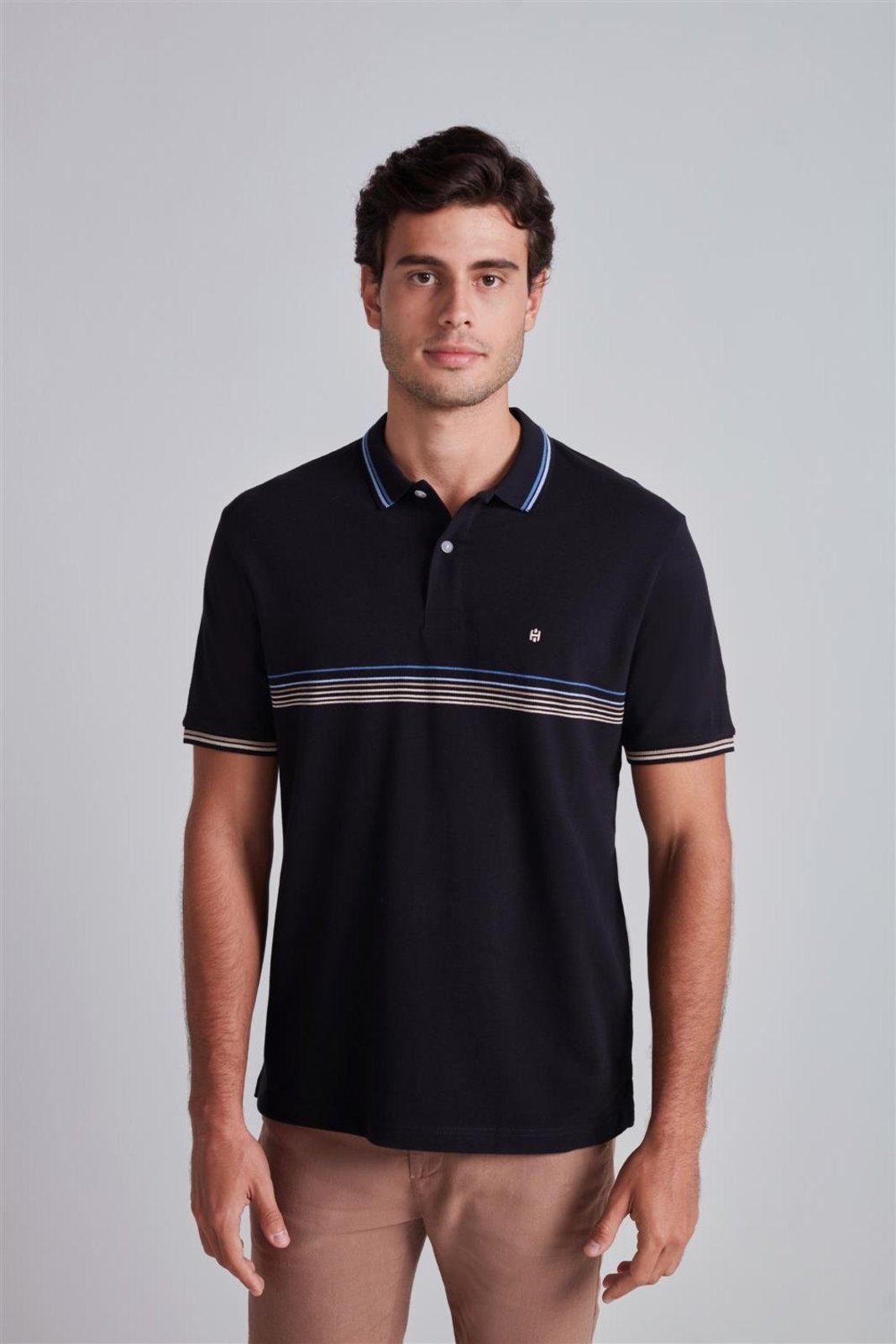 HIGHSTIL Camisa Polo Piquet Comfort - Preto