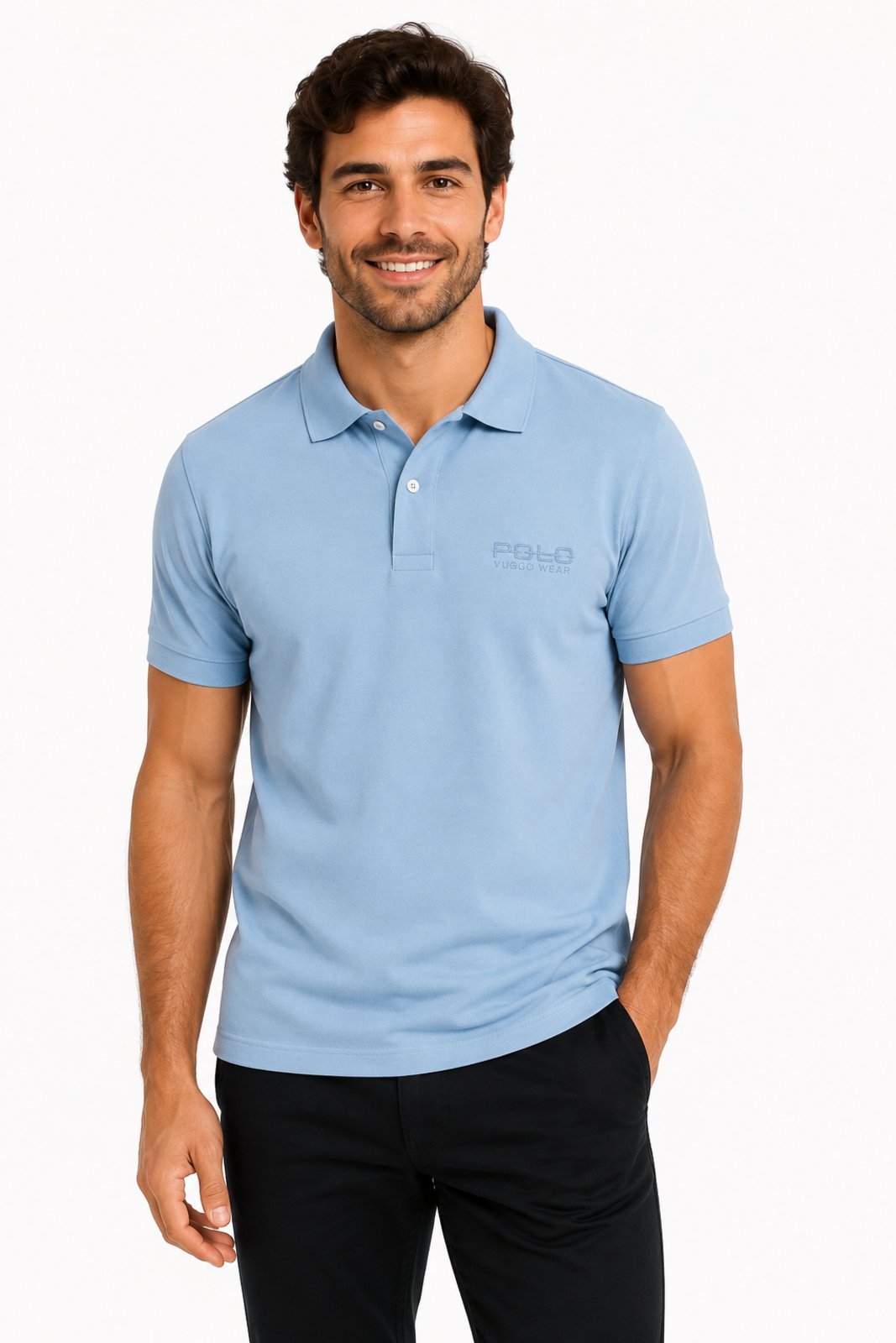 Camisa Masculina D Bell Outlet Fashion Gola Polo Azul Celeste