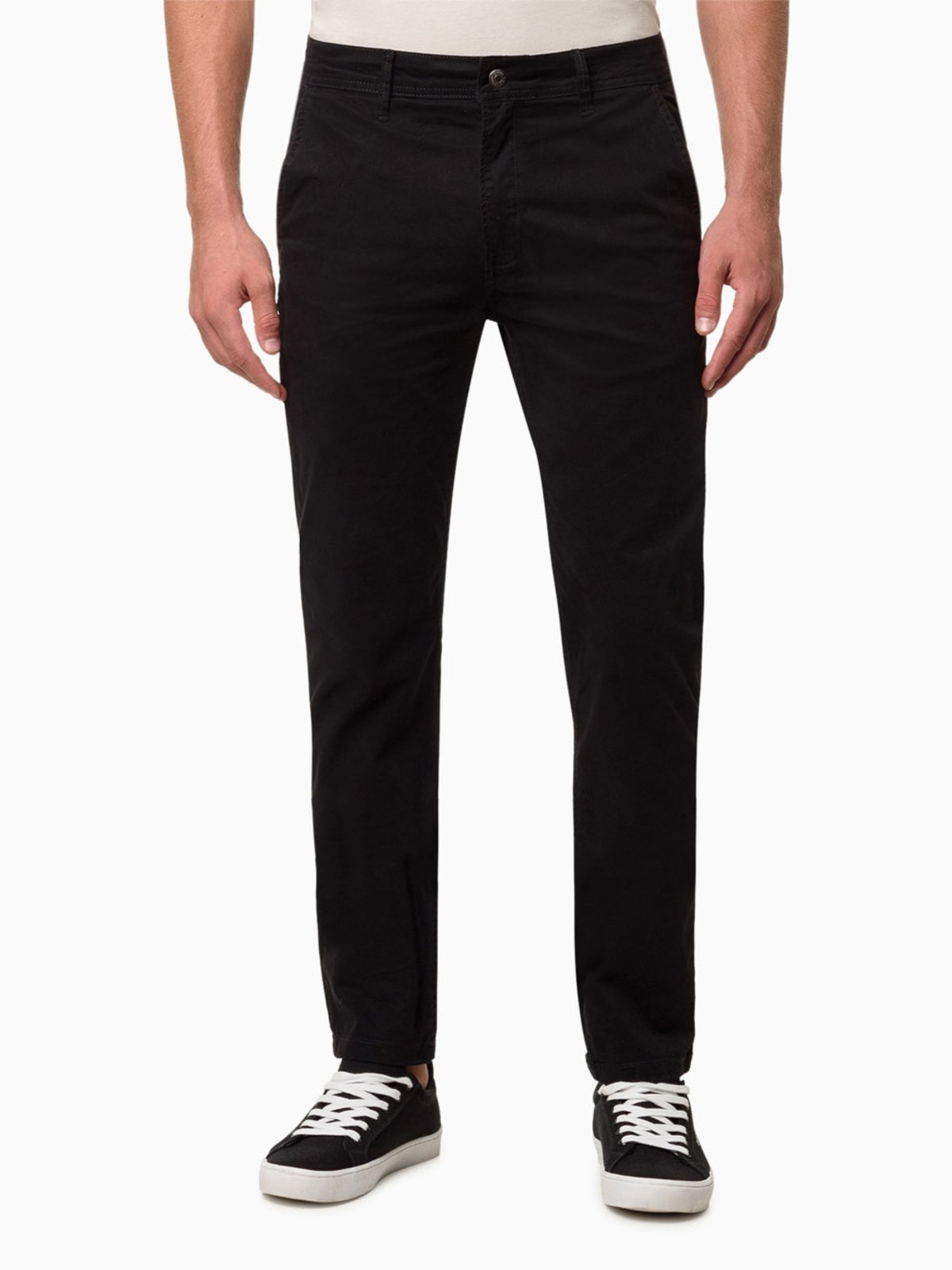 Calça Masculina Sarja Chino Skinny Calvin Klein Jeans - Preto Calvin Klein Jeans