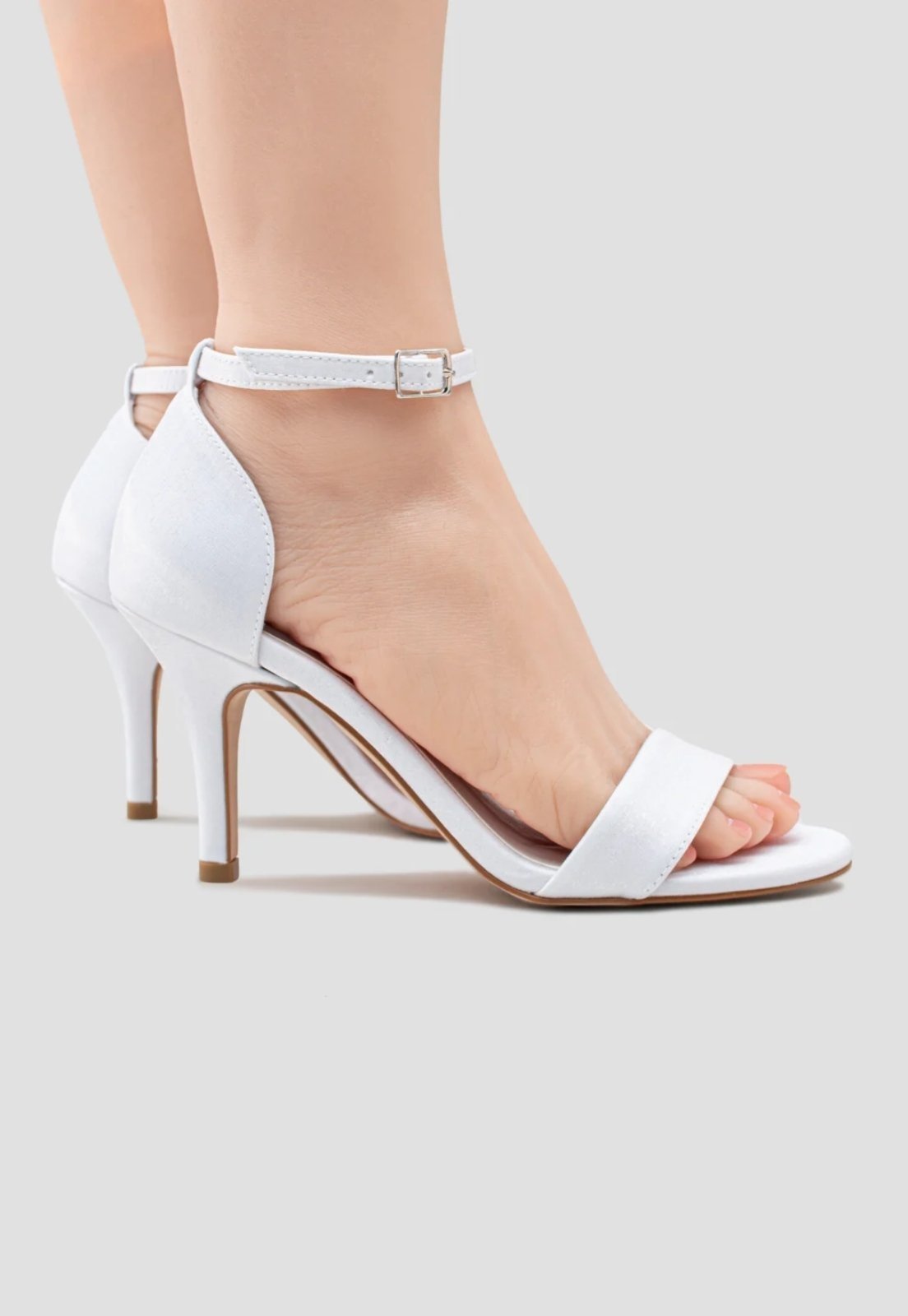 Sandália Gisele Noiva Velvet Branco Cbk Salto Fino 7cm