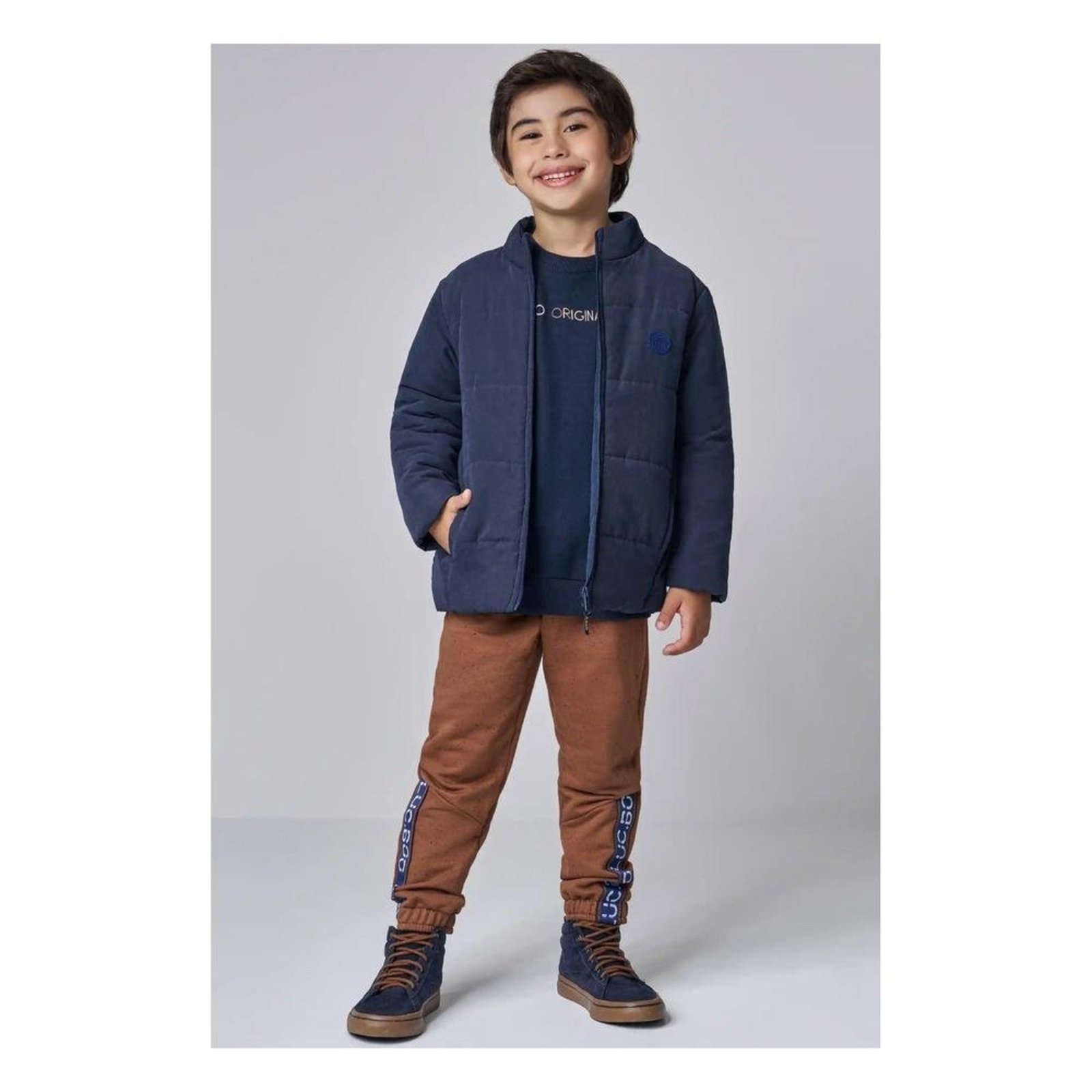 Infantil - Conjunto Blusa Manga Longa Moletom LucBoo 10 Azul