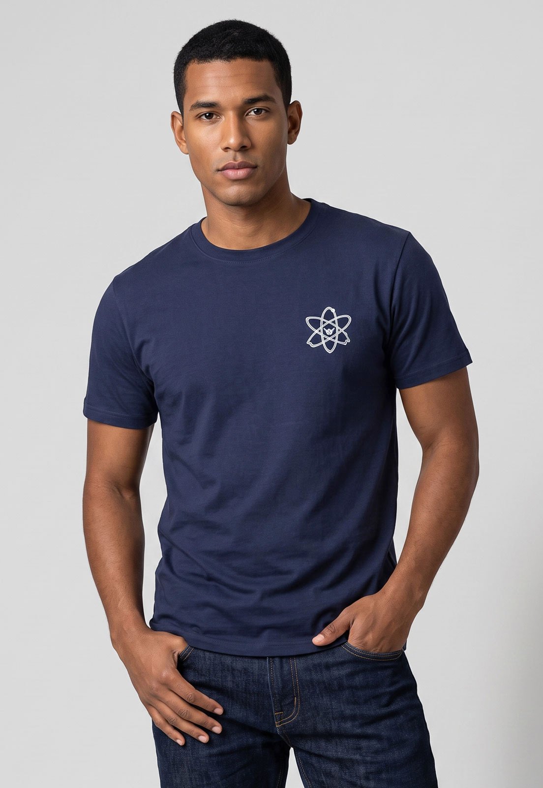 Camiseta Masculina Hang Loose Silk Atom Azul Escuro