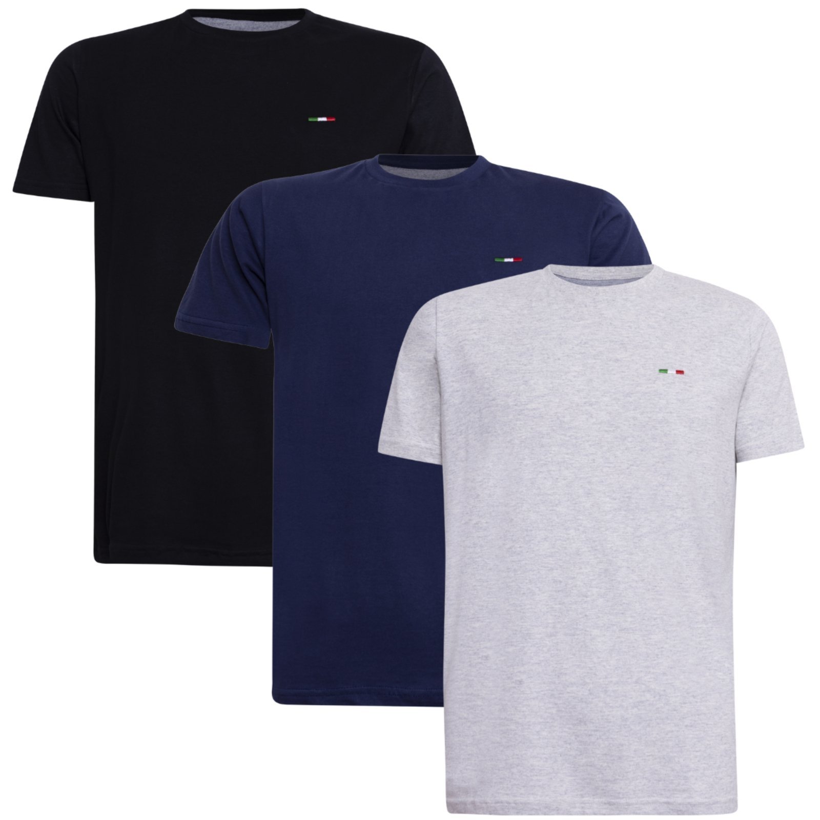 Kit 3 Peças Camisetas Básicas Masculina FMF em Algodão Premium no Estilo Tommy Bordado Itália