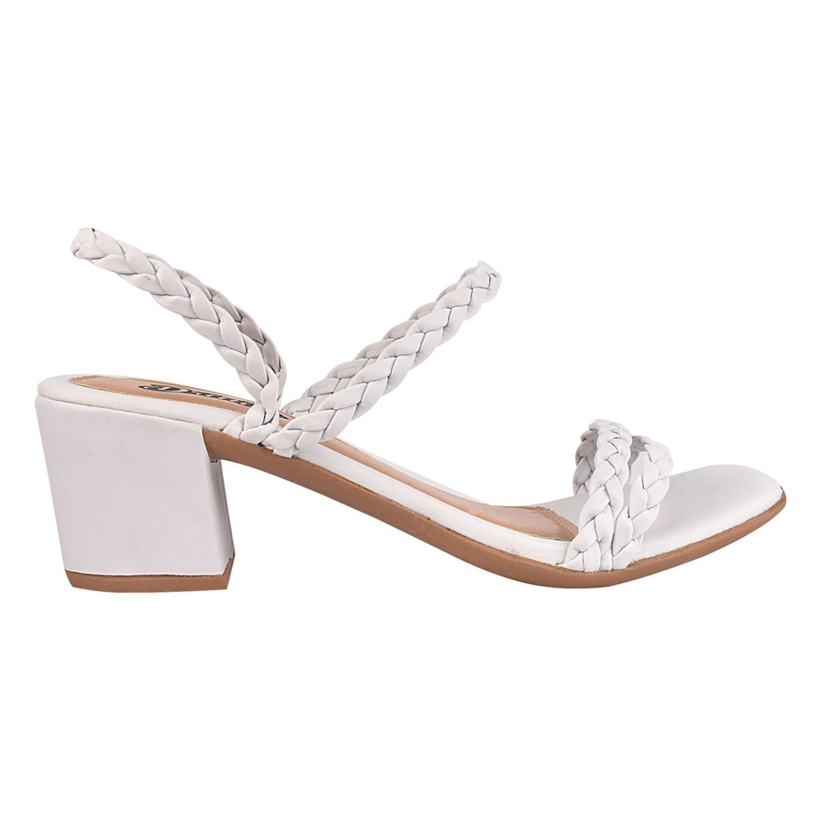 Sandália Feminina Salto Grosso Bloco Alto Casual Festa Ss13 Branco