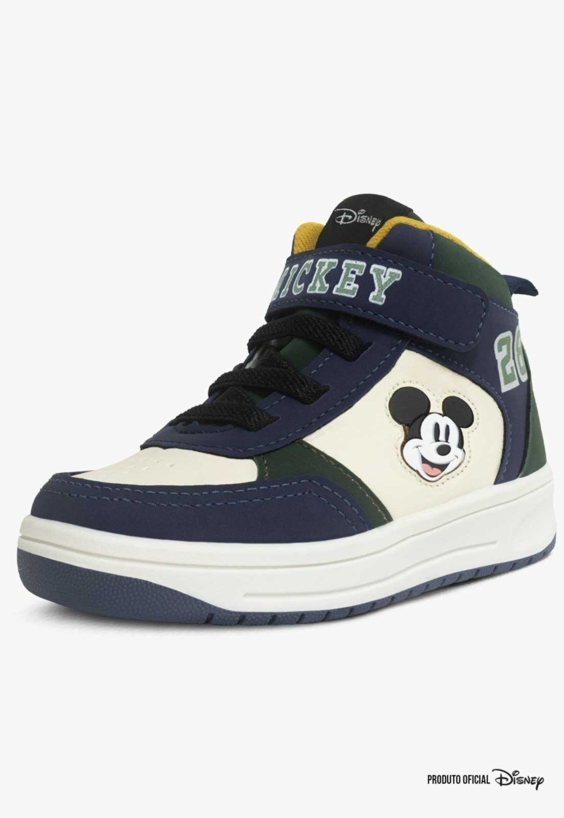 Infantil - Tênis Mickey Disney Cano Alto Menino Original Marinho