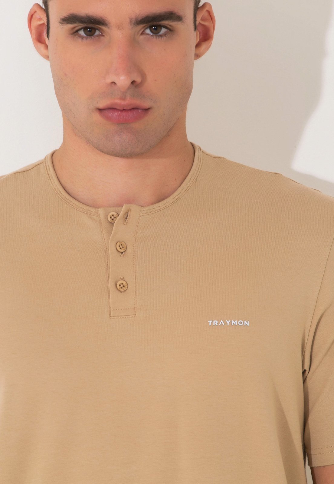 Camiseta Traymon Slim Gola Portuguesa Kaki