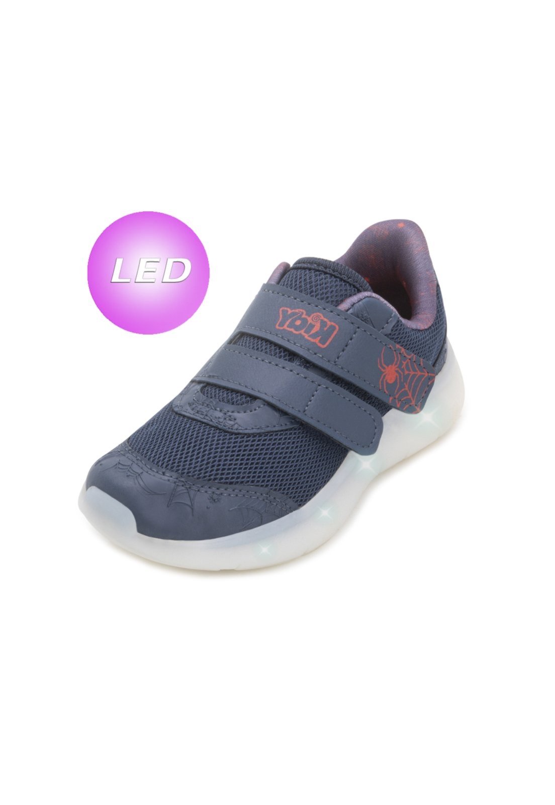 Infantil - Tênis Led Kidy Marinho-Vermelho Flex Light KD25-02002