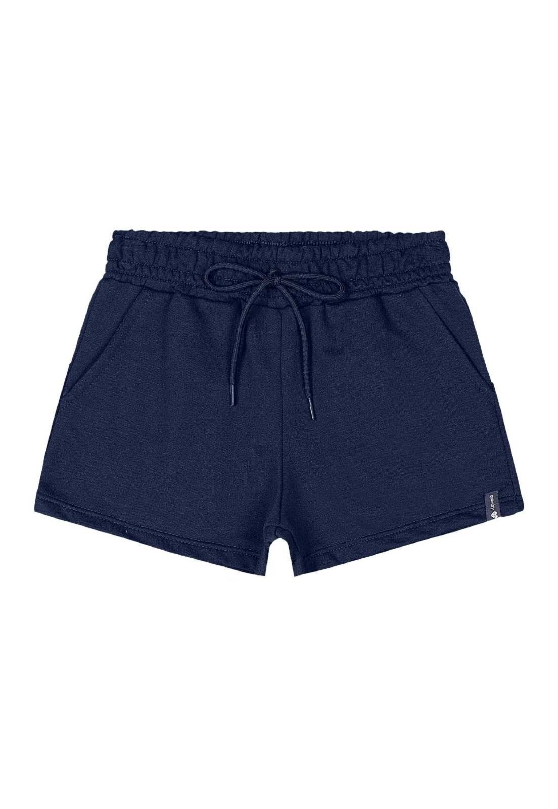 Infantil - Short Básico em Moletom Menina Quimby Azul