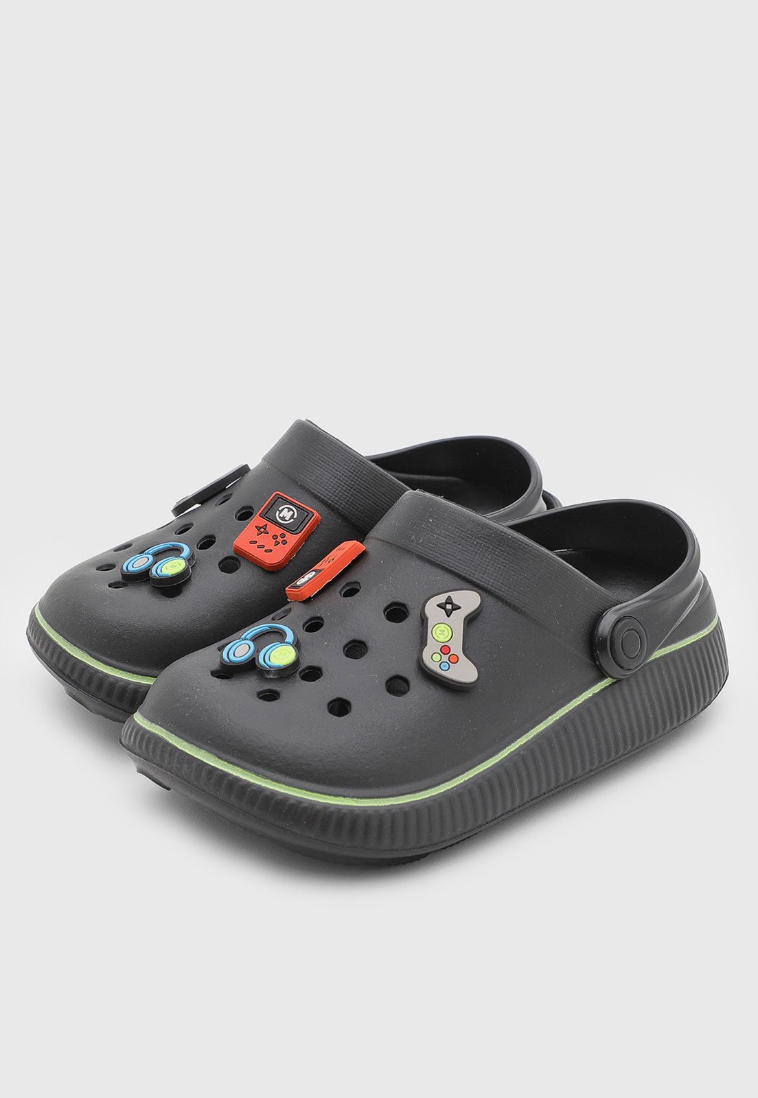 Infantil - Chinelo Molekinho Babuche Videogame Preto