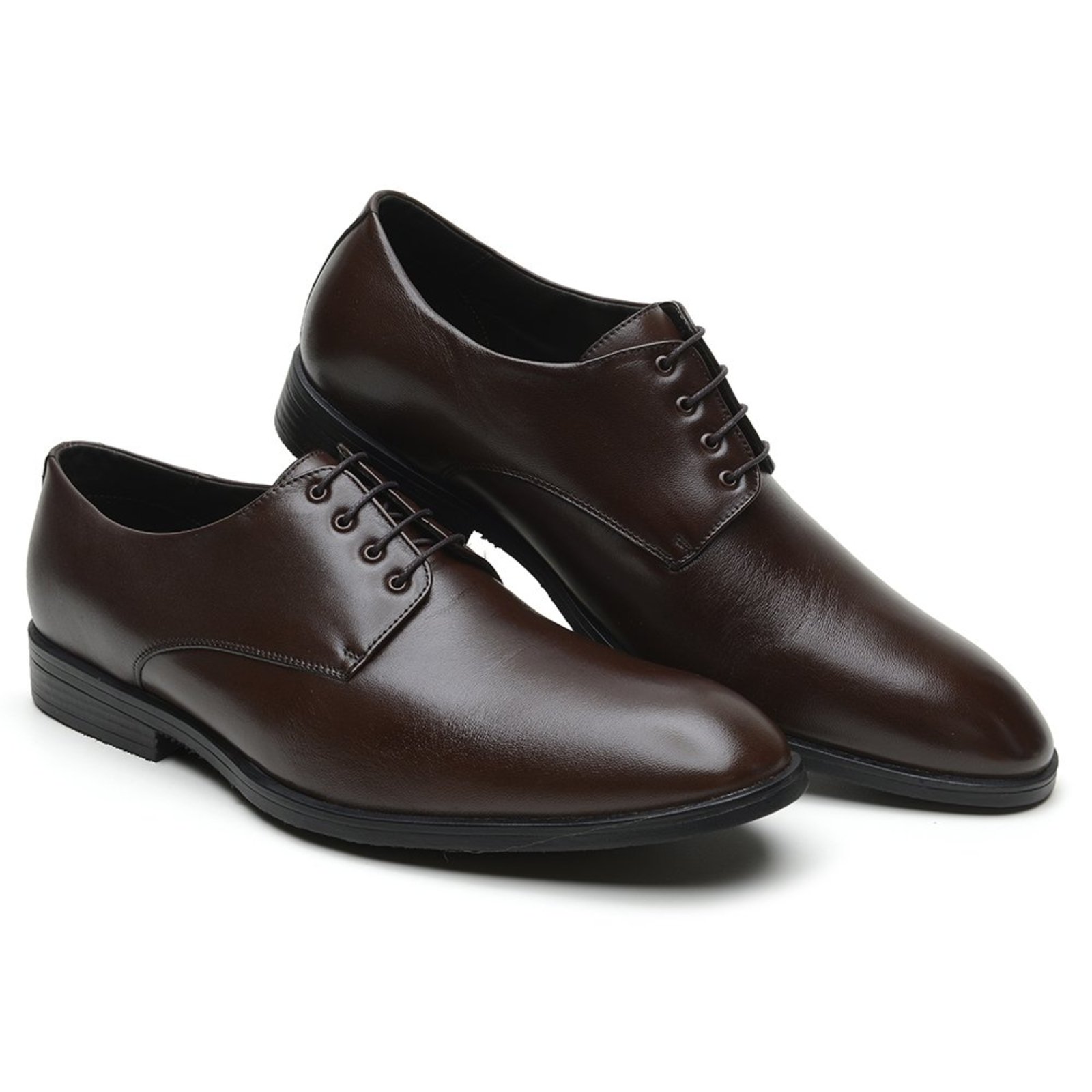 Sapato Masculino Em Couro Verítimo Casual Social De Amarrar Mocassim Liso Conforto Café