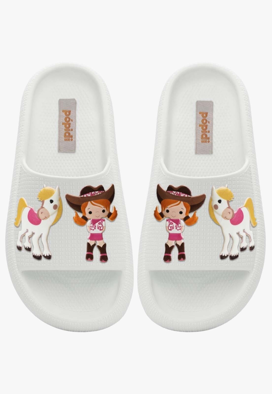 Infantil – Chinelo Nuvem Feminino Pópidi Boiadeira Branco