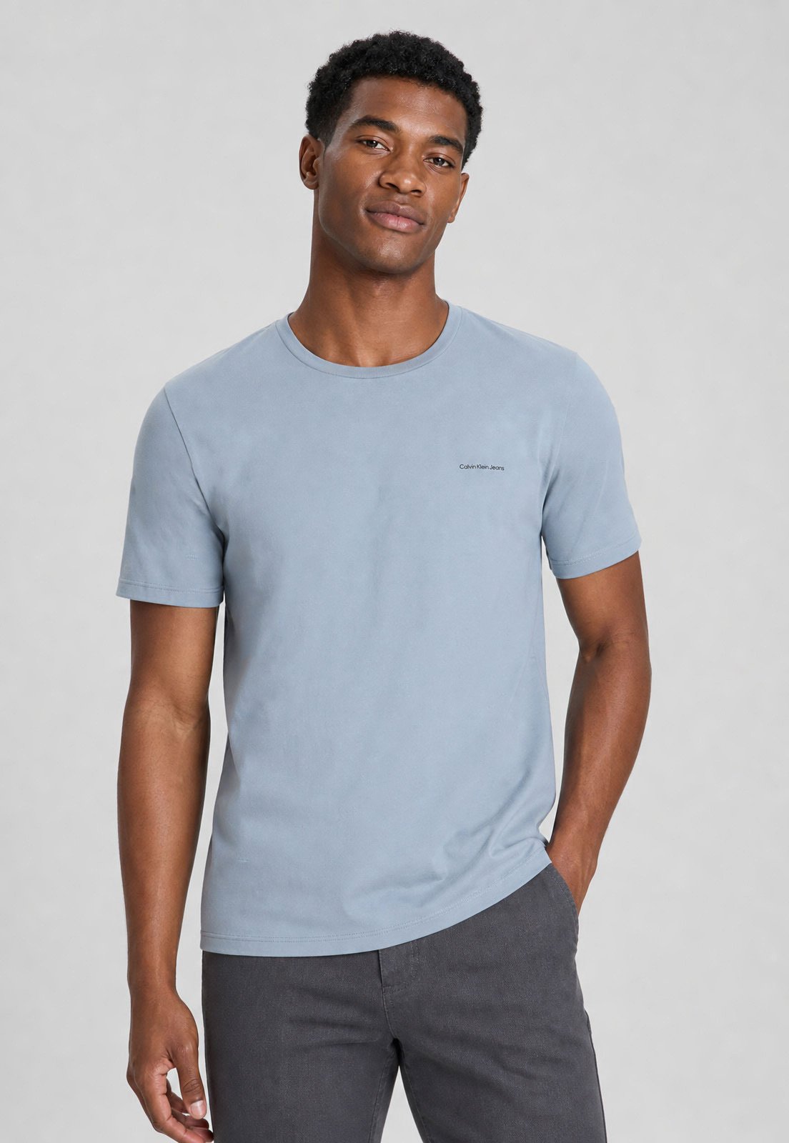 Camiseta Masculina Calvin Klein Jeans Logo Azul