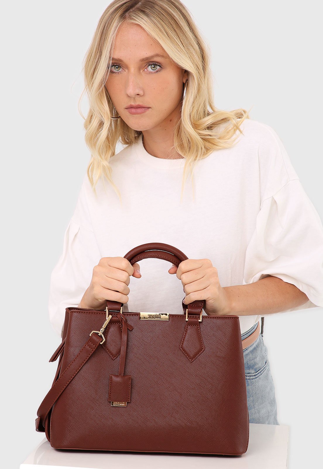 Bolsa Santa Lolla Texturizada Marrom