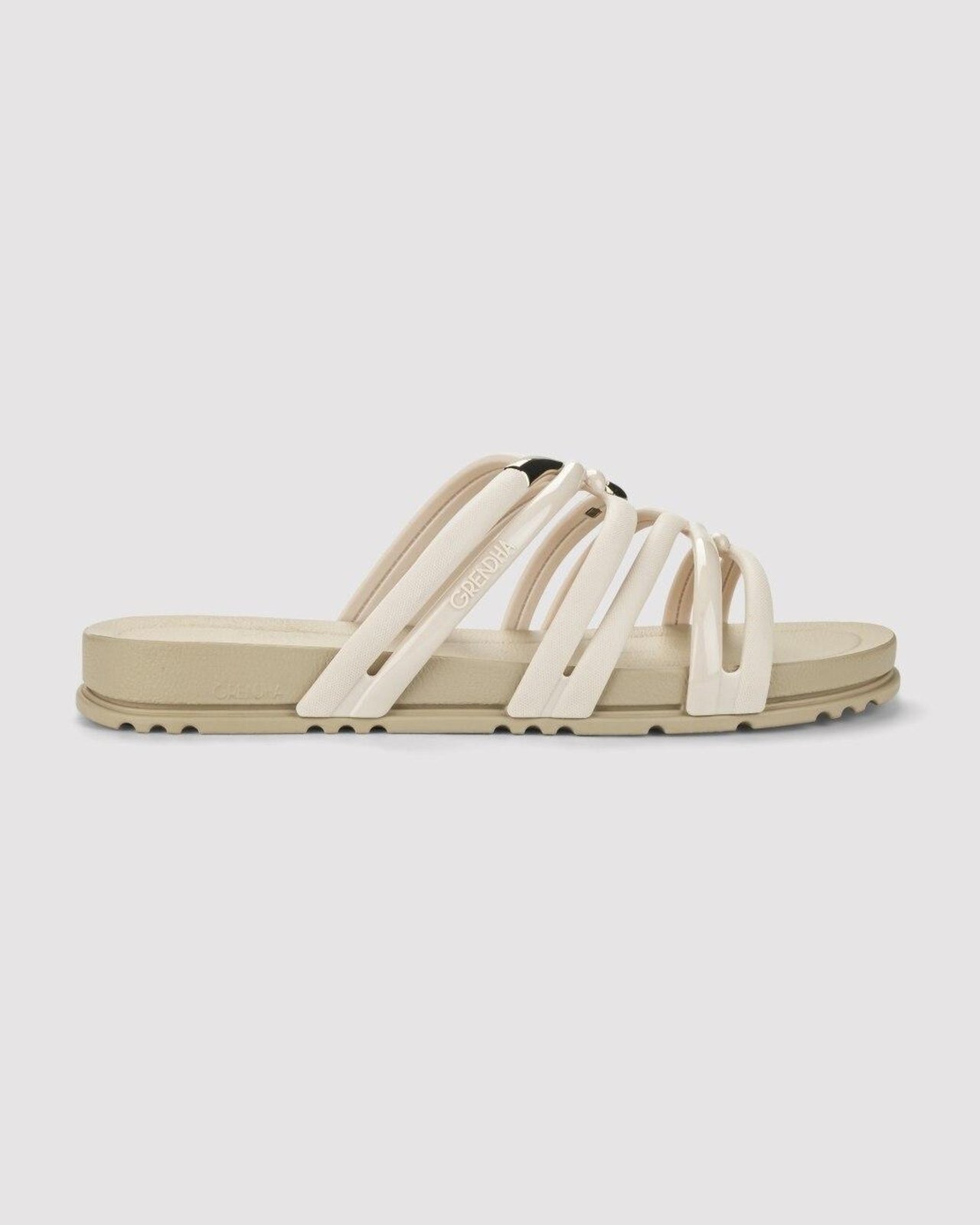 Chinelo Slide Feminina Adulta Grendha Riqueza Off-white