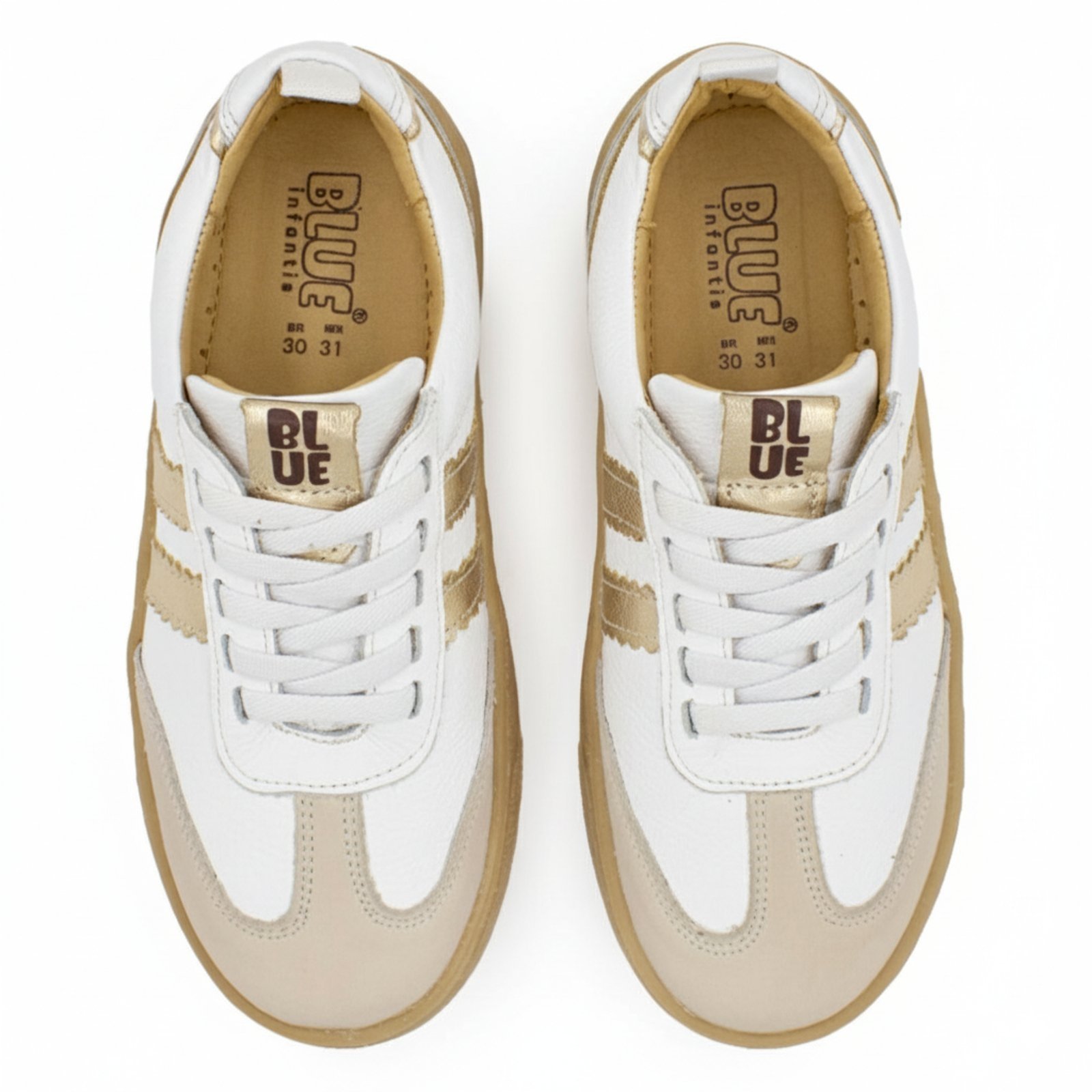 Vista 3 Infantil - Tênis Feminino Blue Infantis Jolie Branco Ouro branco blue Blue Infantis branco blue