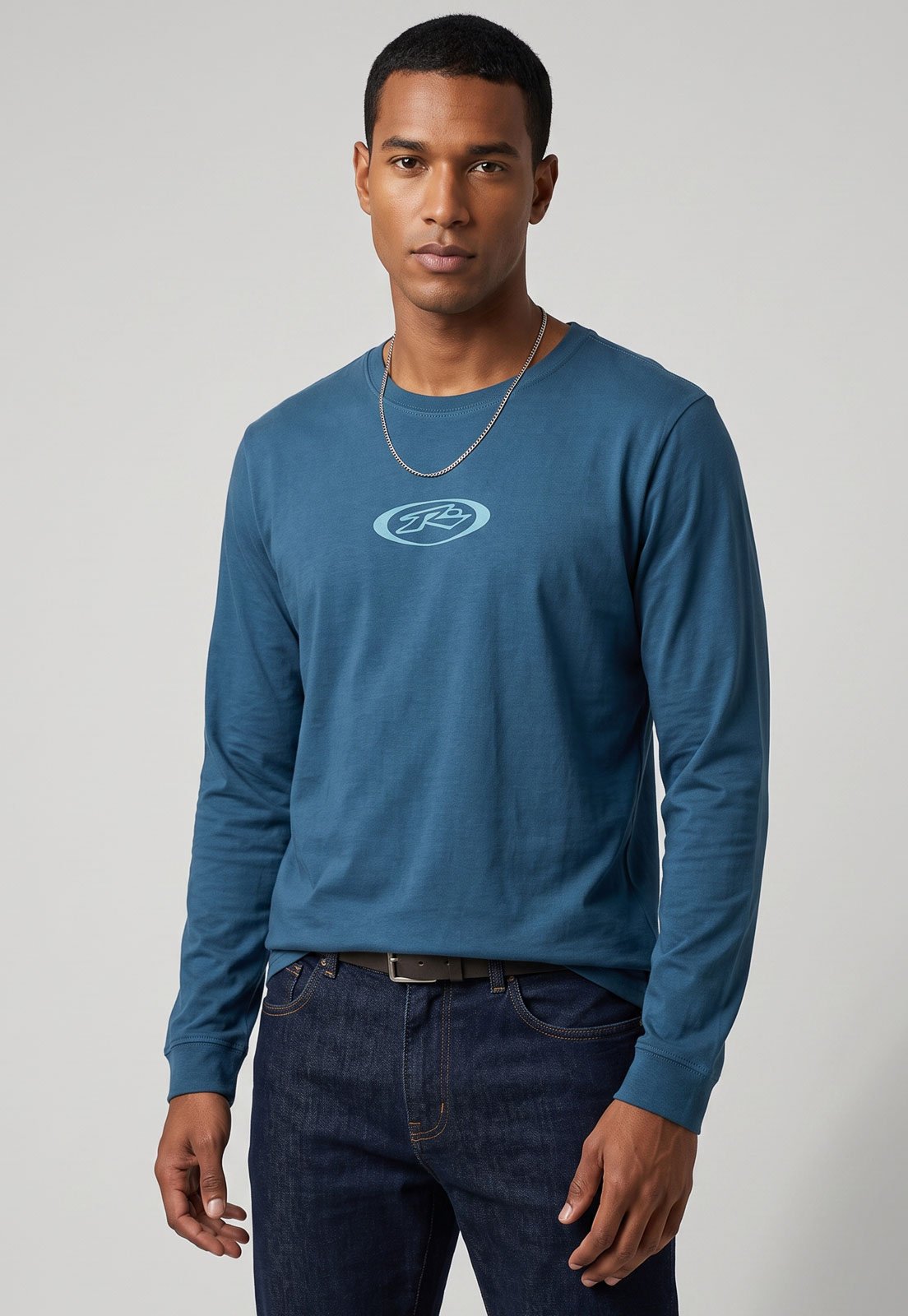 Camiseta Masculina Rusty Silk ML And Everything Azul