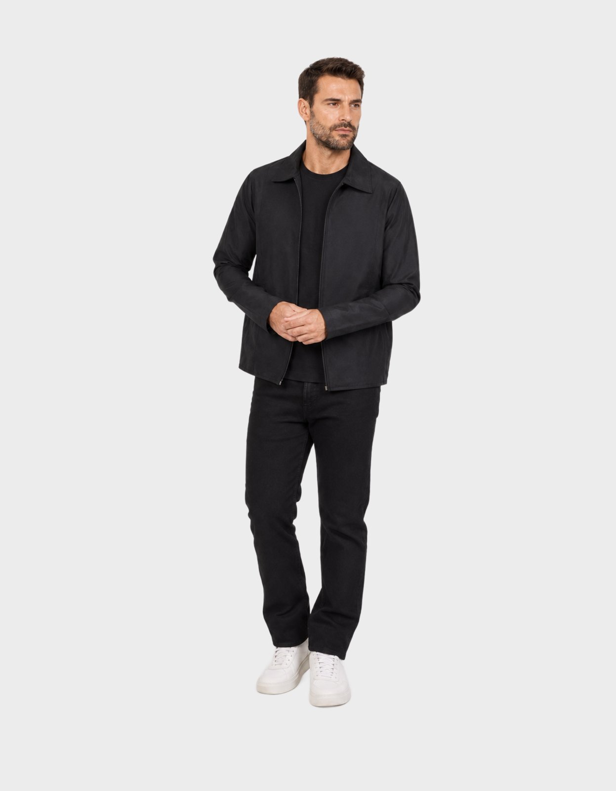 Casaco Masculino Pompier em Nyton com Forro Fino Preto